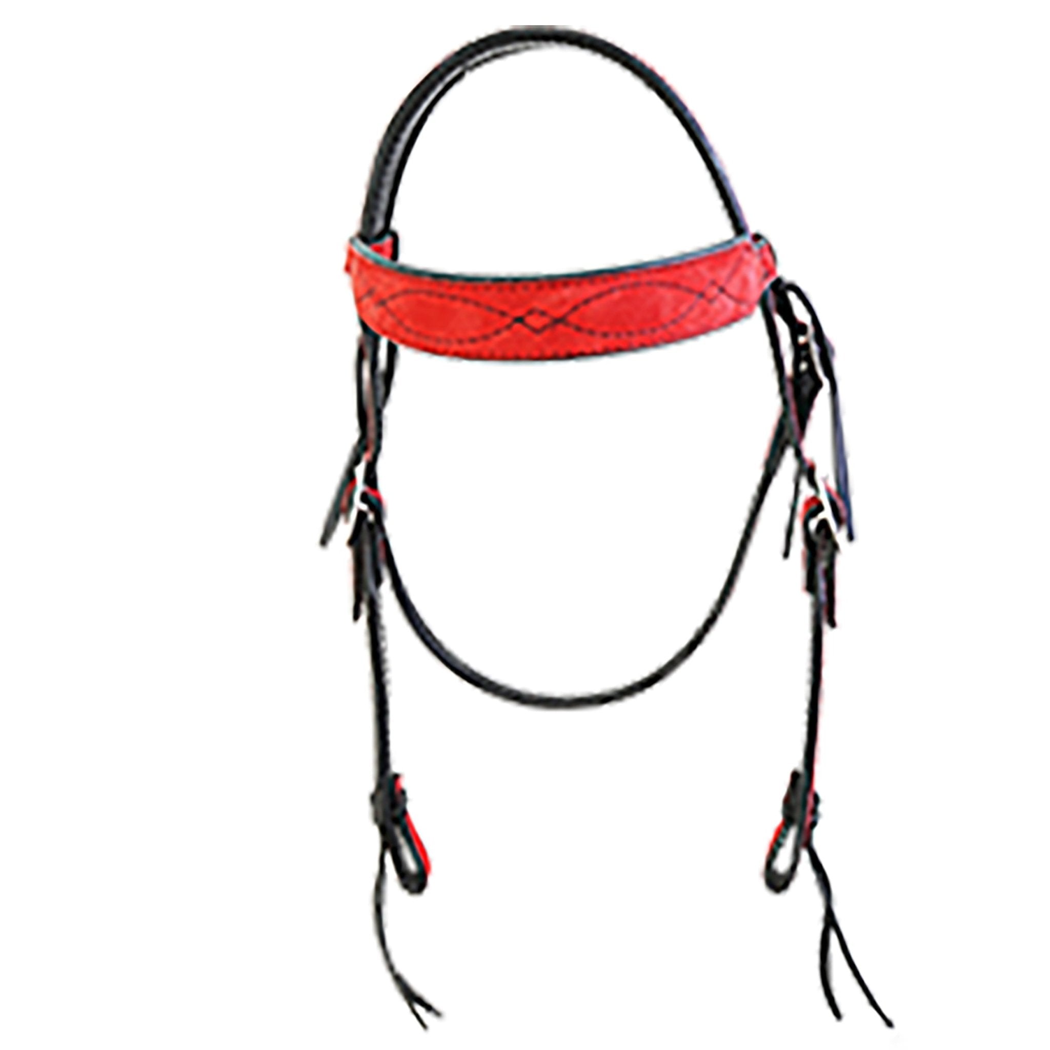 H1283RB - Red Suede Headstall - Double J Saddlery