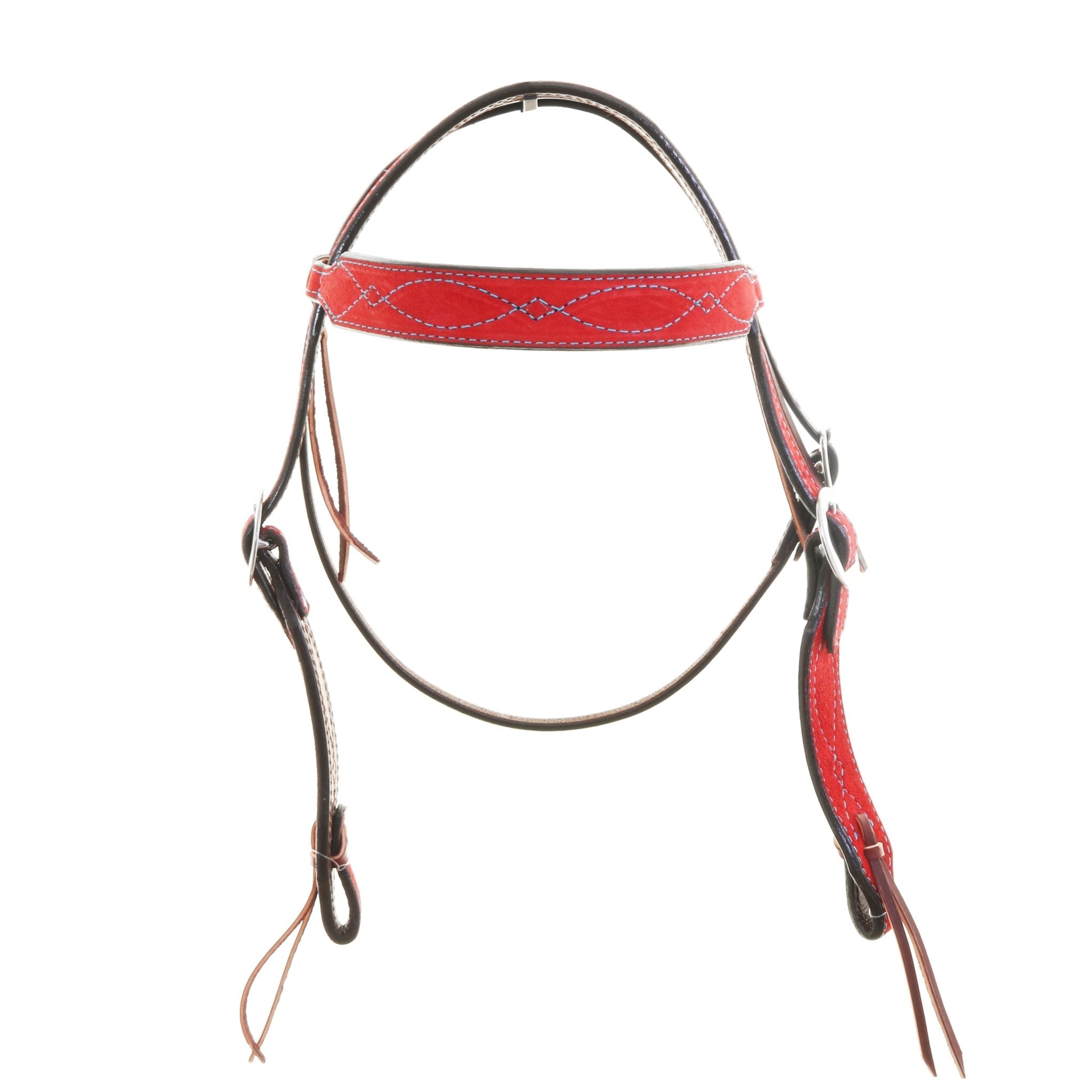 H1283RT - Red Suede Headstall - Double J Saddlery