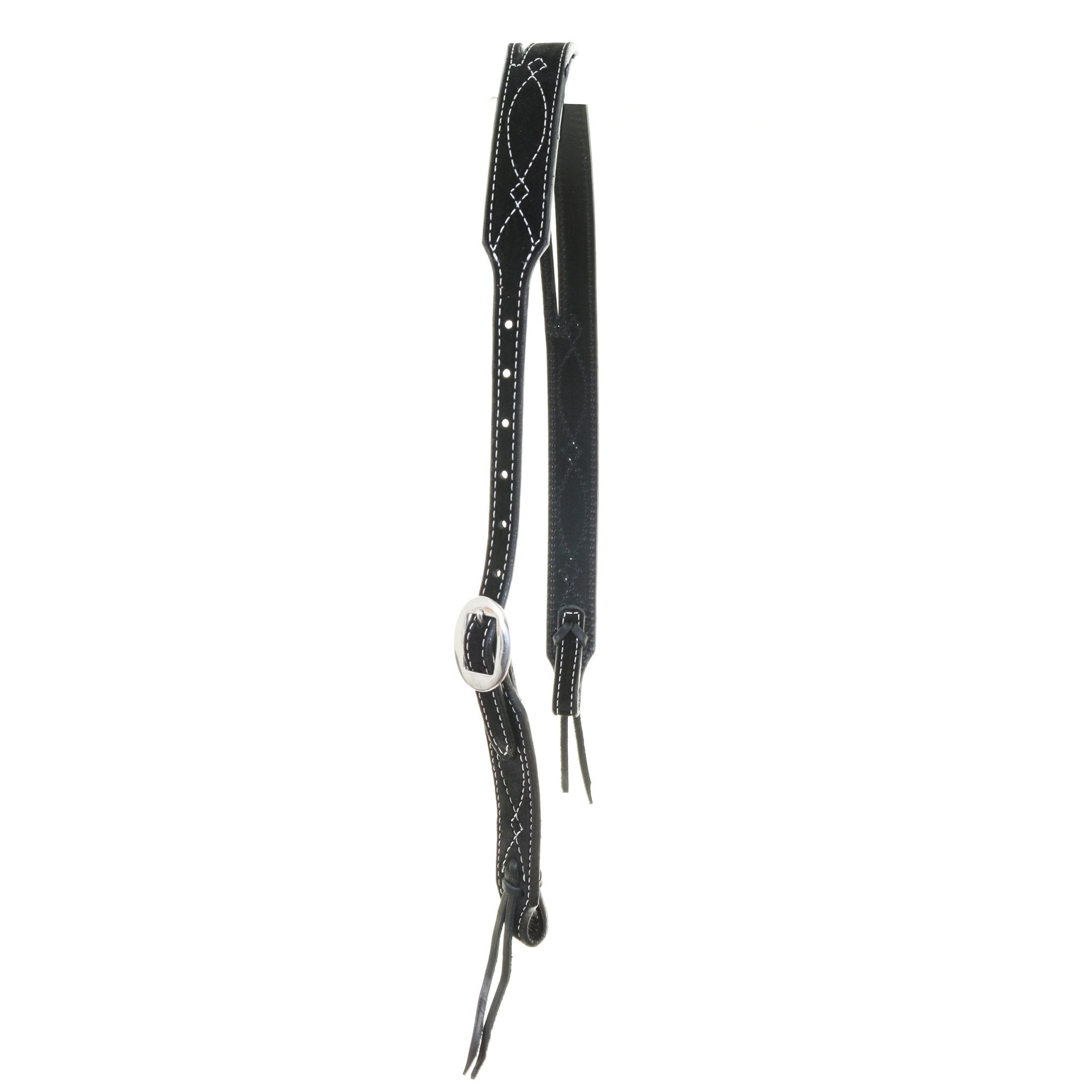 H1284 - Black Suede Split Ear Headstall - Double J Saddlery