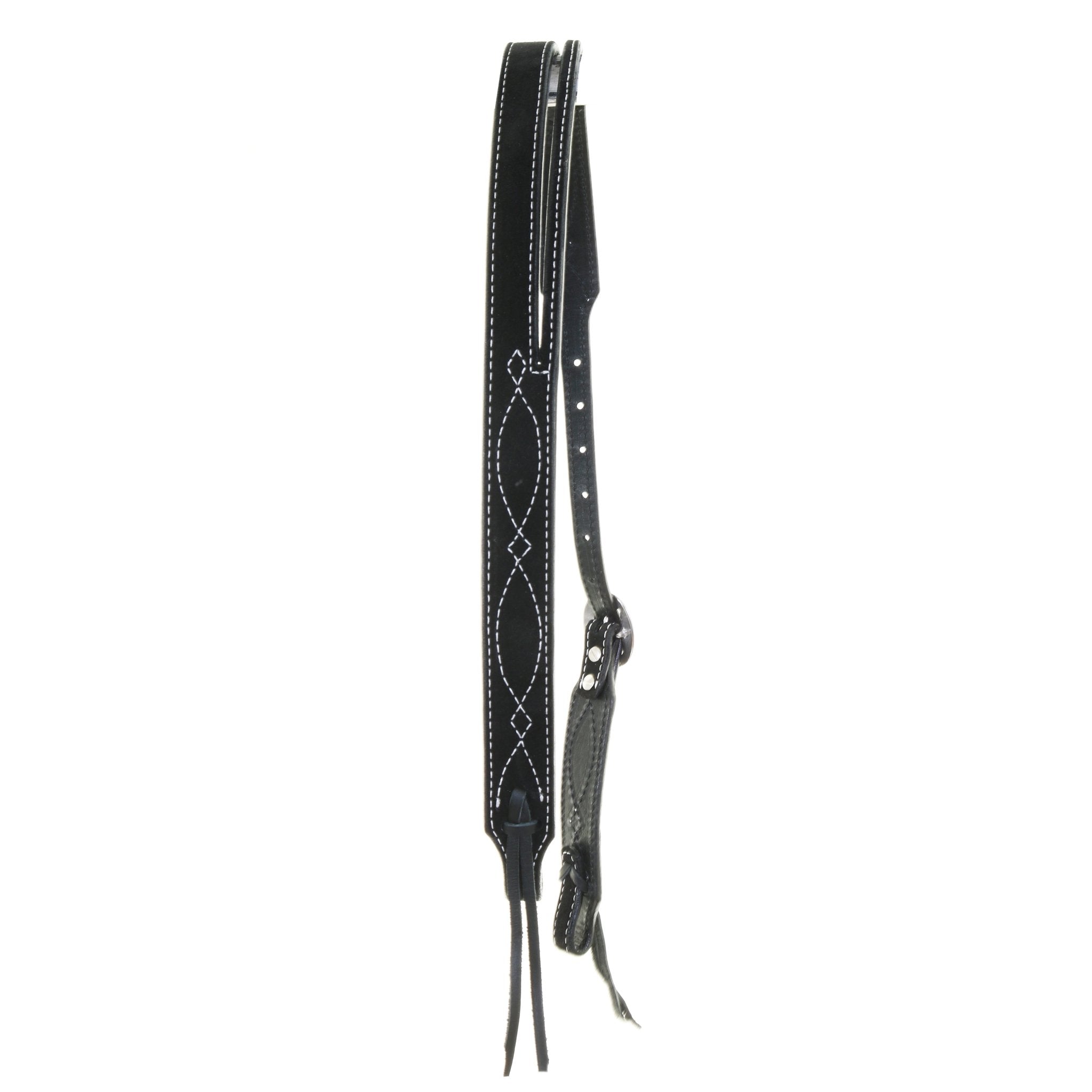 H1284 - Black Suede Split Ear Headstall - Double J Saddlery