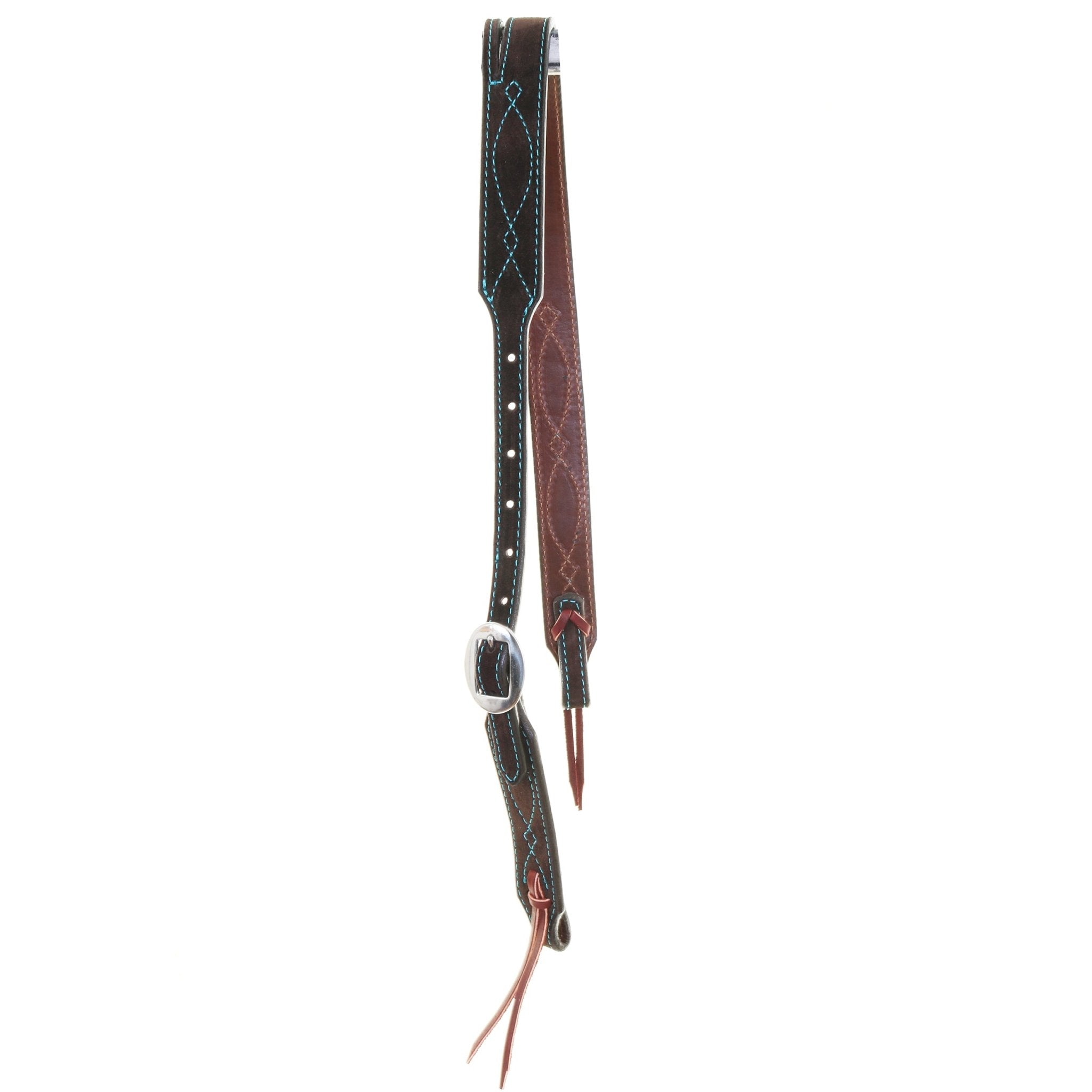 H1284HBR - Brown Suede Split Ear Headstall - Double J Saddlery