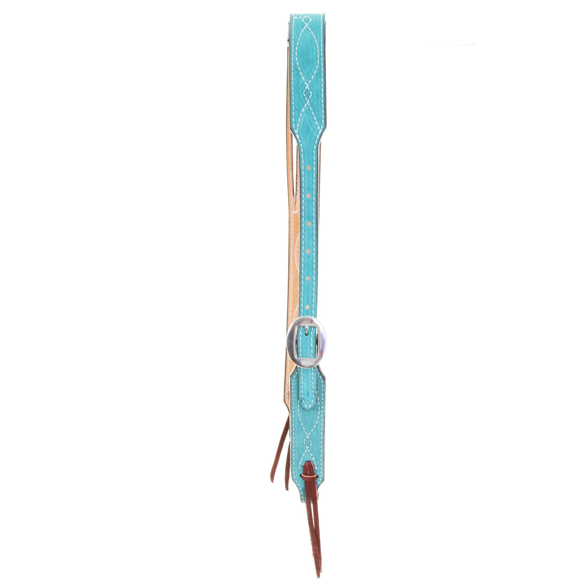 H1284TGW - Turquoise Green Suede Split Ear Headstall - Double J Saddlery