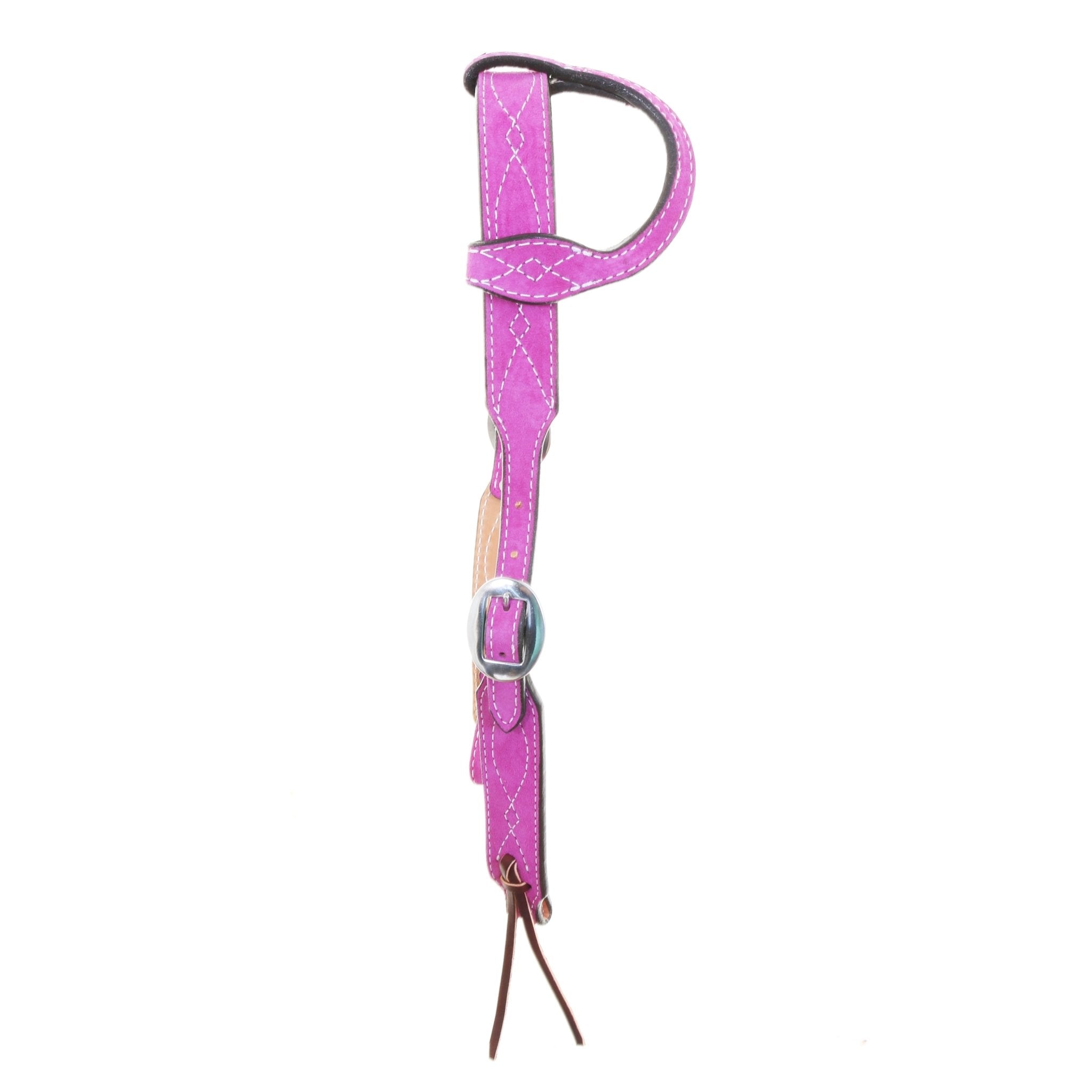 H1285HPW - Hot Pink Suede Single Ear Headstall - Double J Saddlery