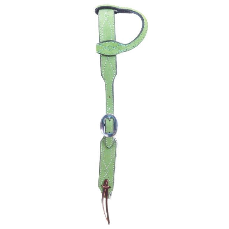 H1285LW - Lime Green Suede Single Ear Headstall - Double J Saddlery