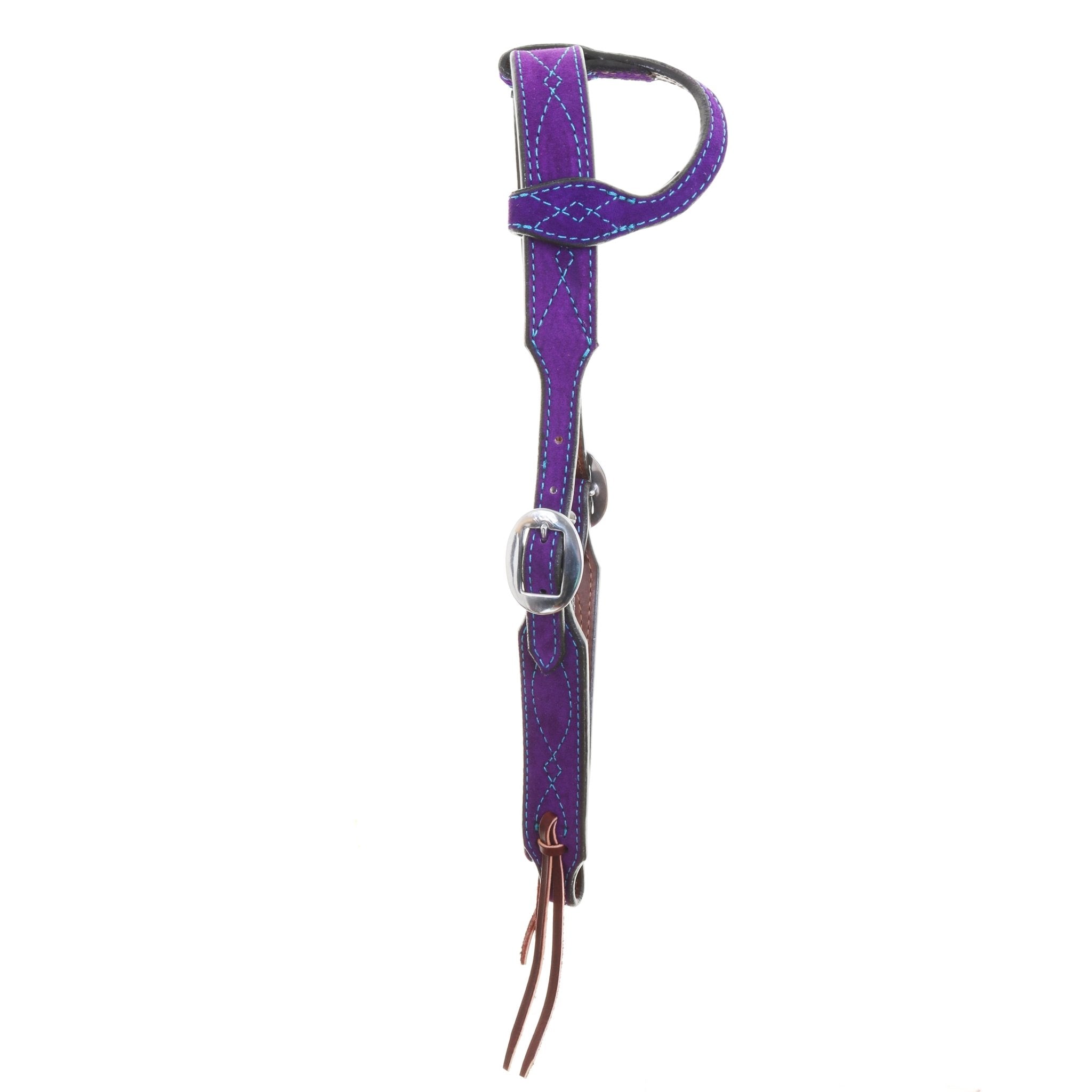 H1285PT - Purple Suede Single Ear Headstall - Double J Saddlery