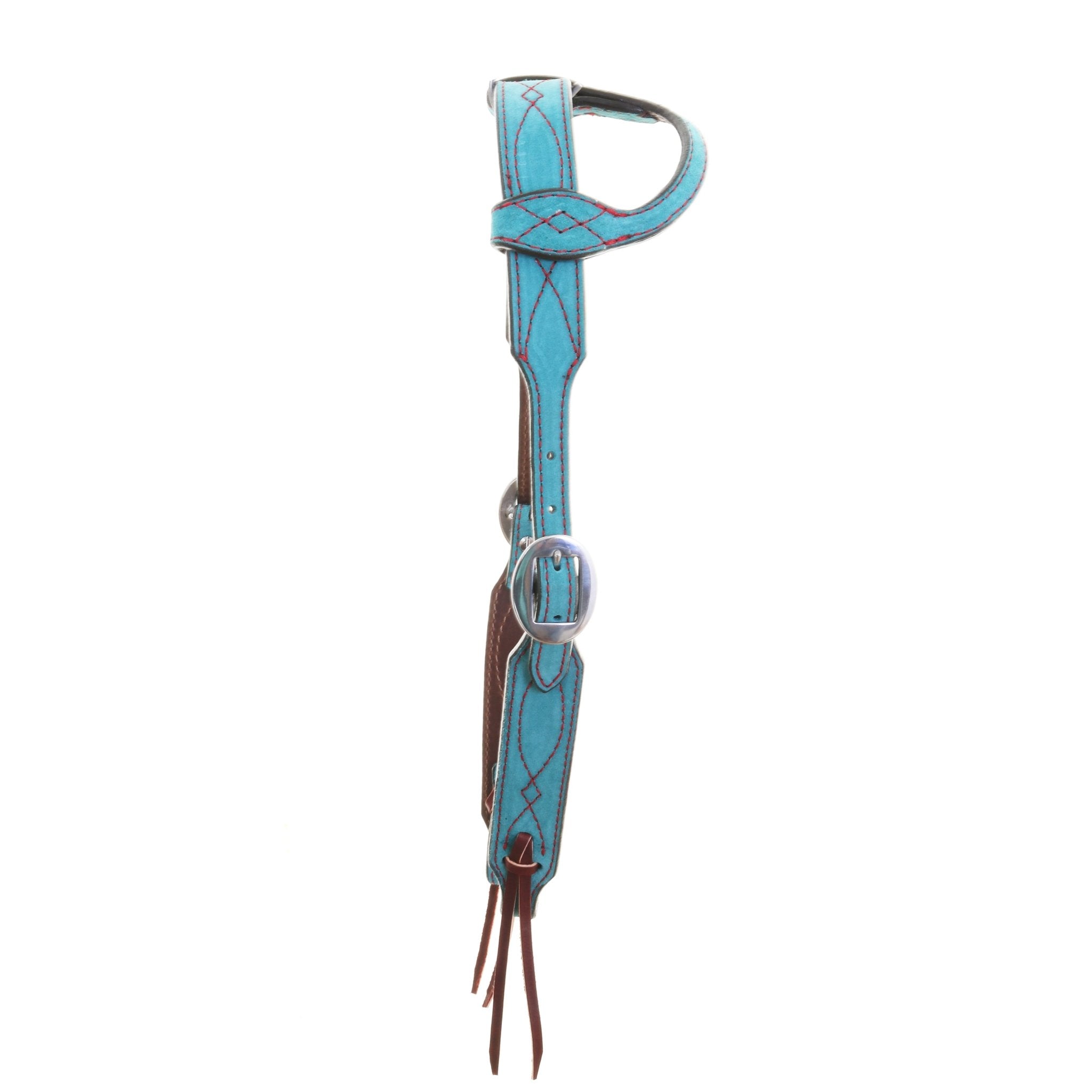 H1285TGR - Turquoise Green Suede Single Ear Headstall - Double J Saddlery