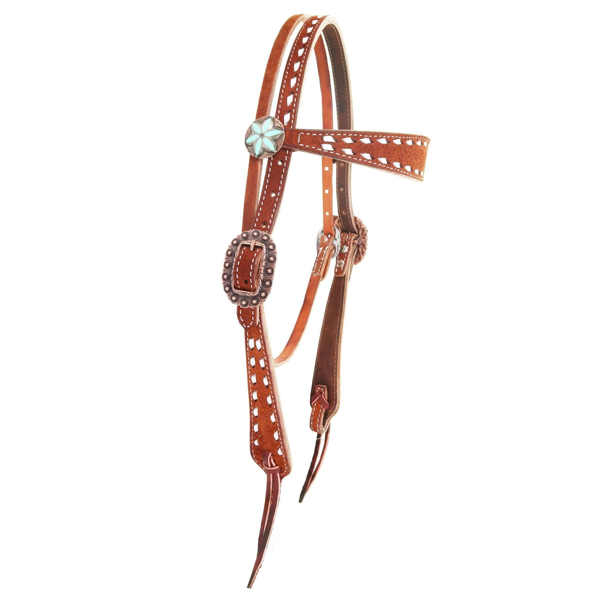 H1289 - Chestnut Roughout Headstall - Double J Saddlery