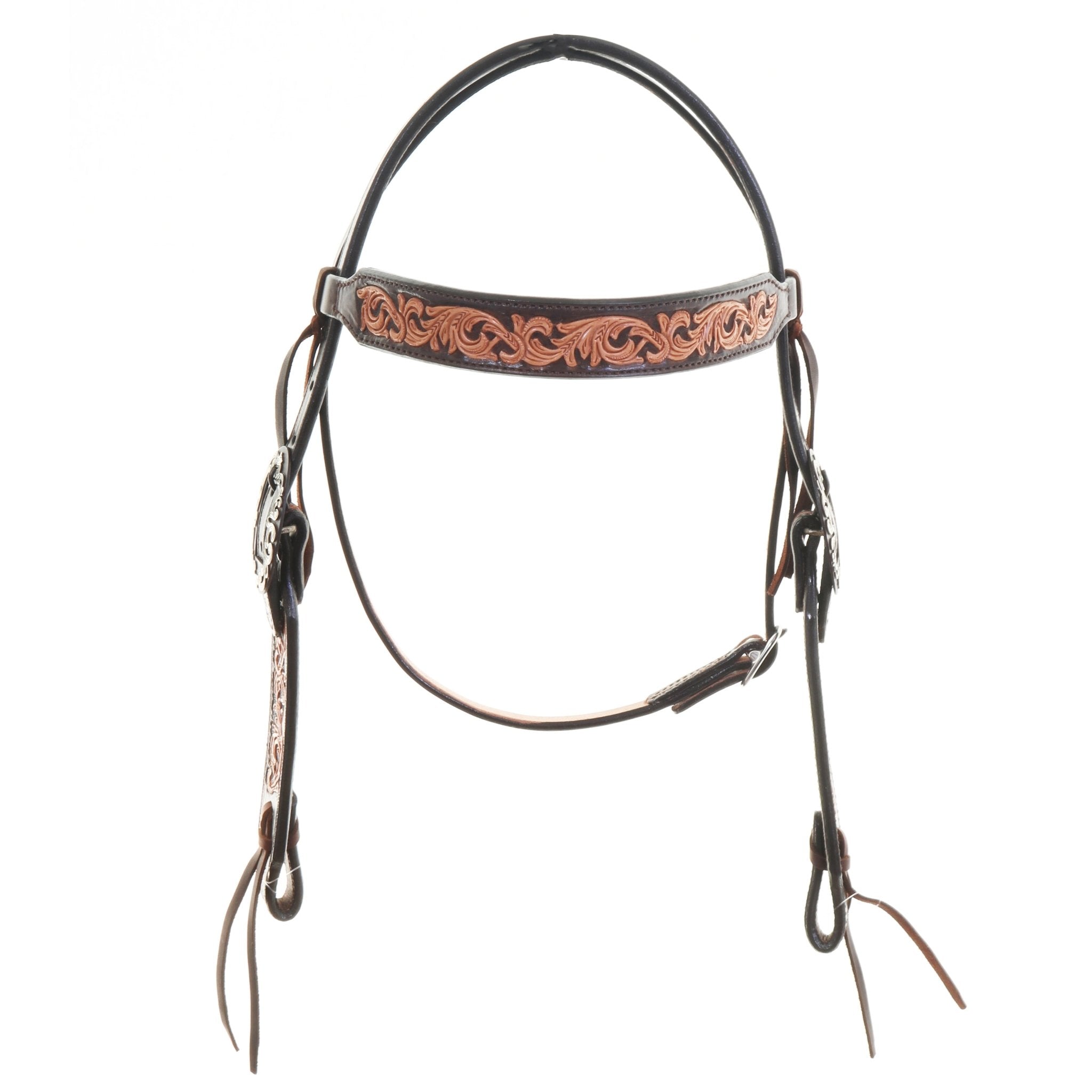 H1290A - Brown Whirlwind Headstall - Double J Saddlery