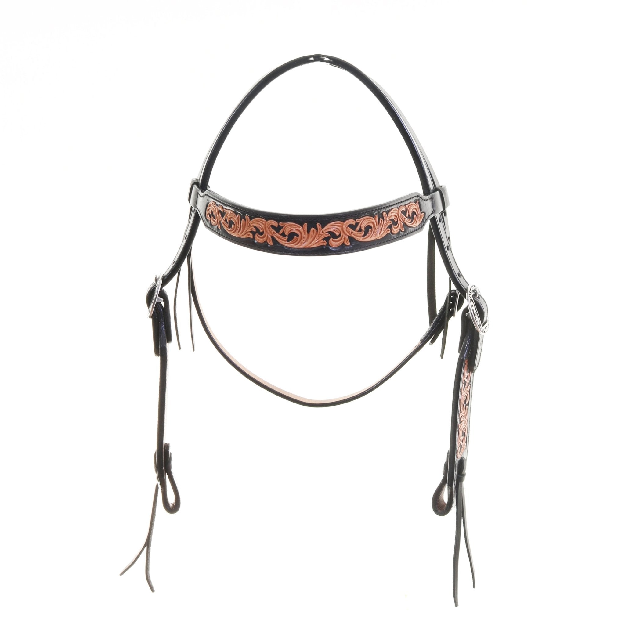 H1290B - Black Whirlwind Headstall - Double J Saddlery