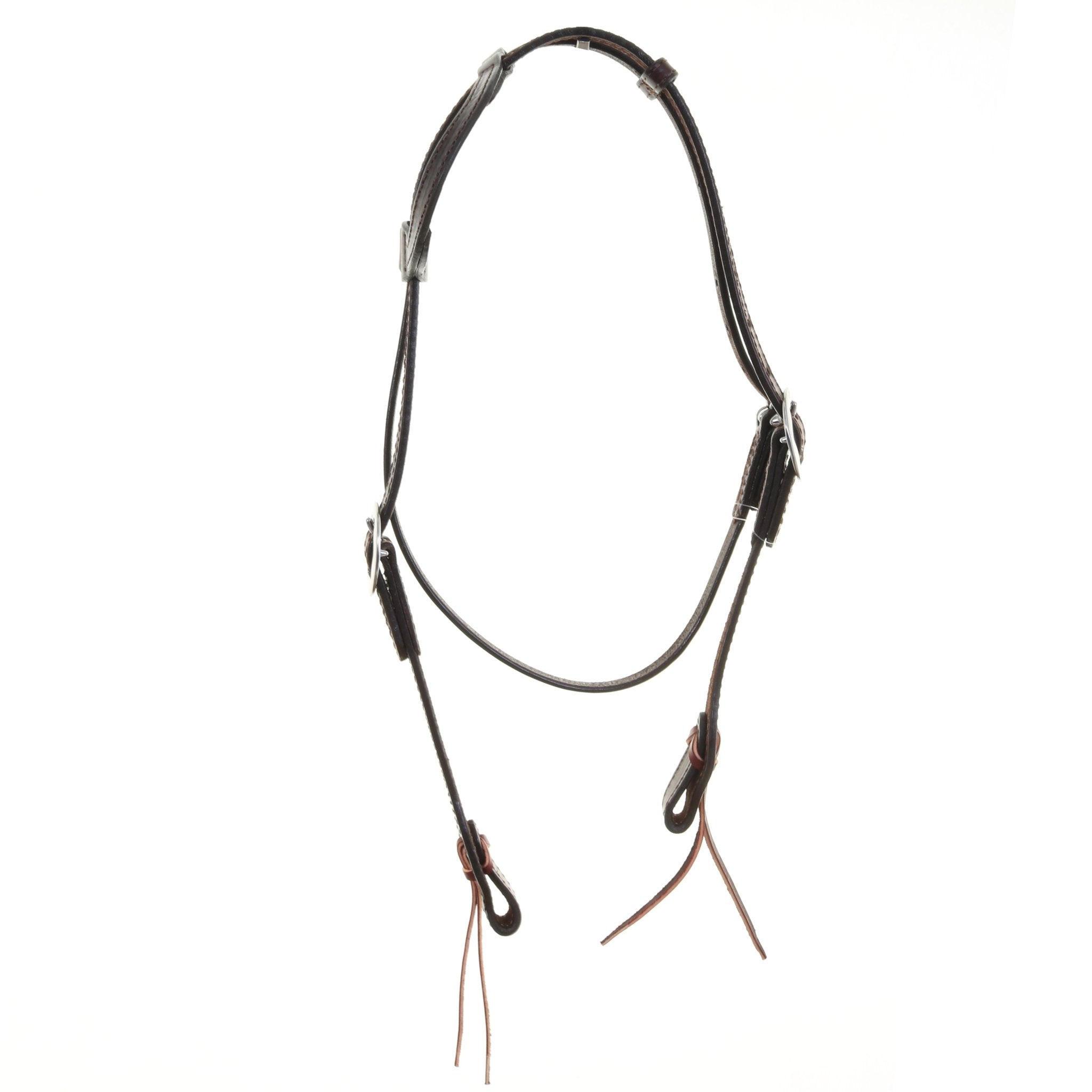 H899B - Brown Leather Single Ear Headstall - Double J Saddlery
