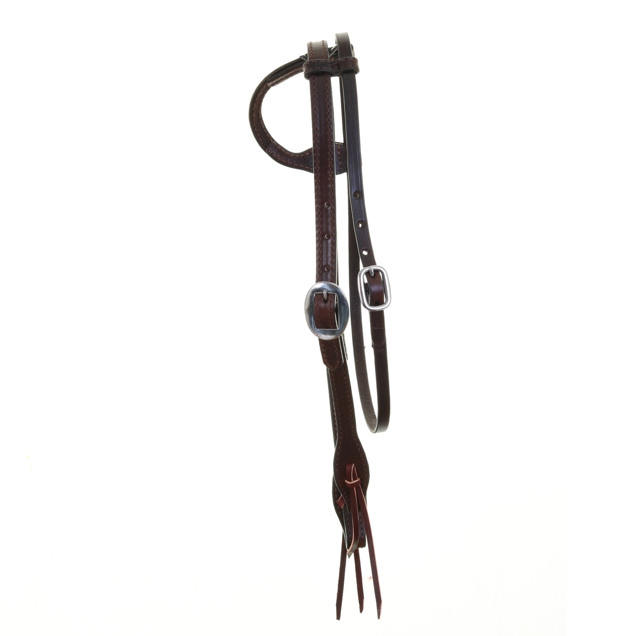 H899B - Brown Leather Single Ear Headstall - Double J Saddlery