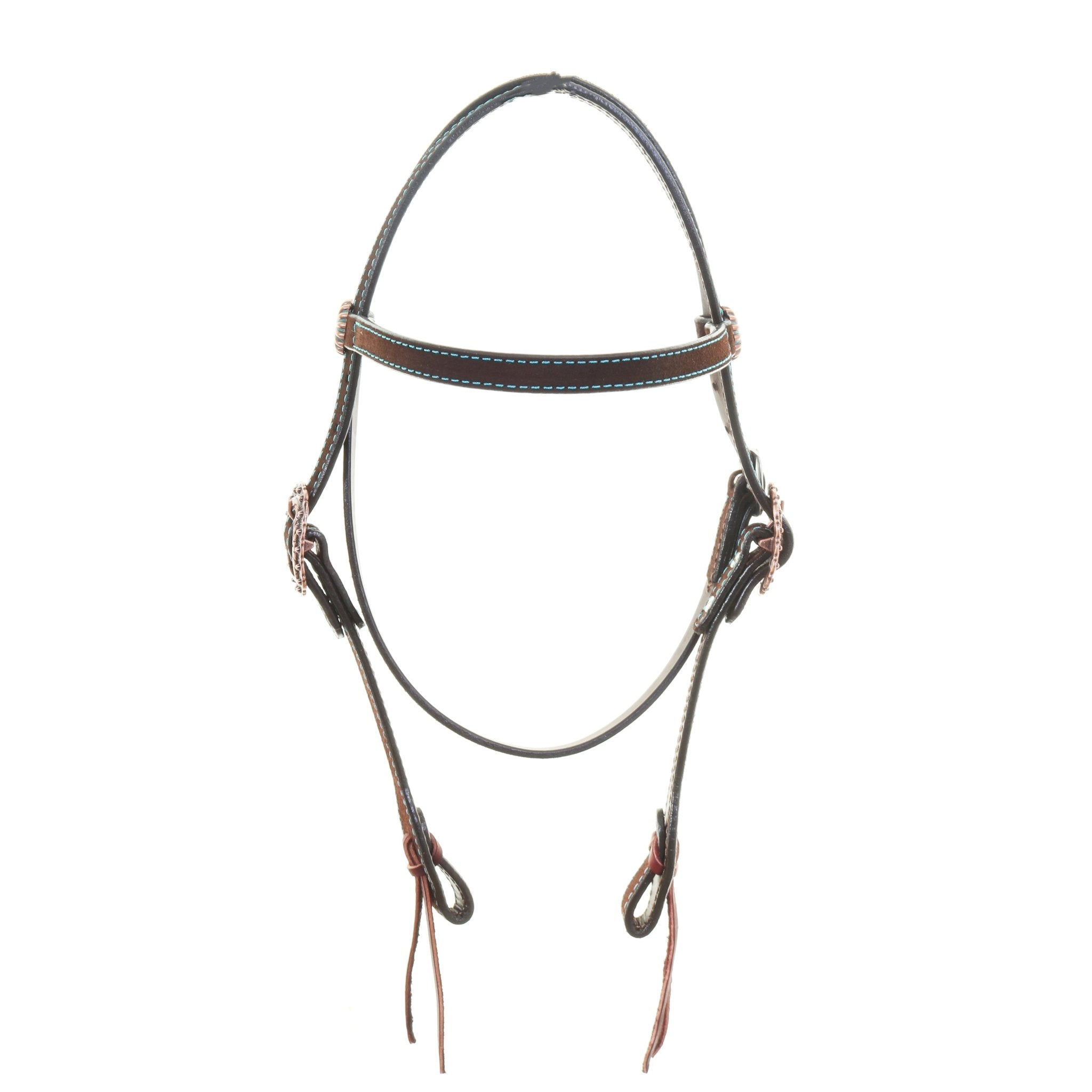 H965C - FAST SHIP Brown Rough Out Headstall - Double J Saddlery