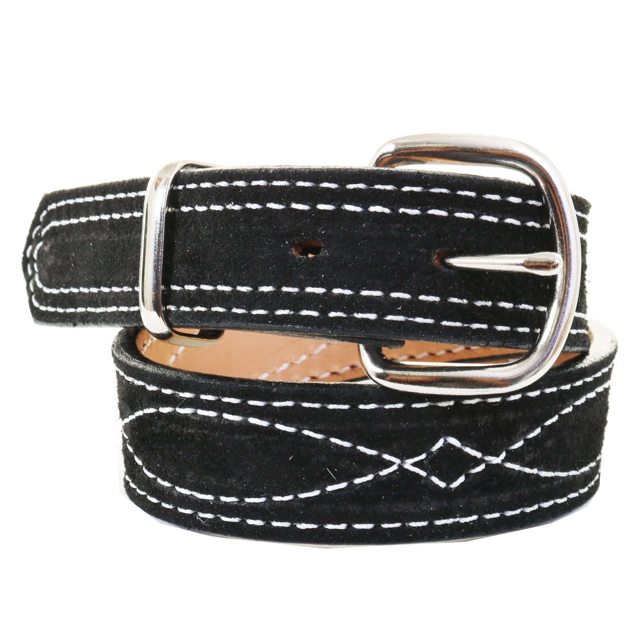 KB34 - Black Suede Kids Belt - Double J Saddlery