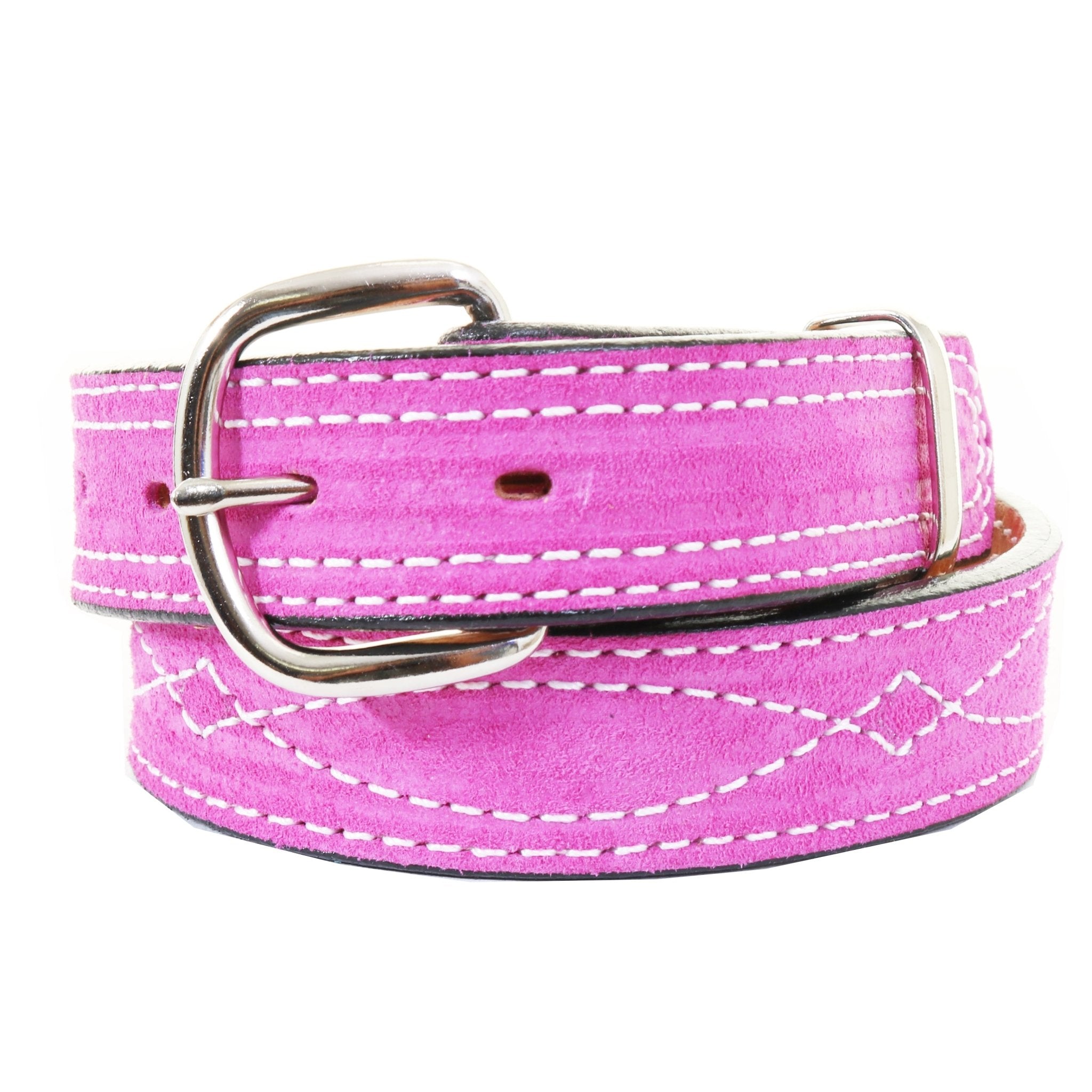 KB36 - Hot Pink Suede Kids Belt - Double J Saddlery