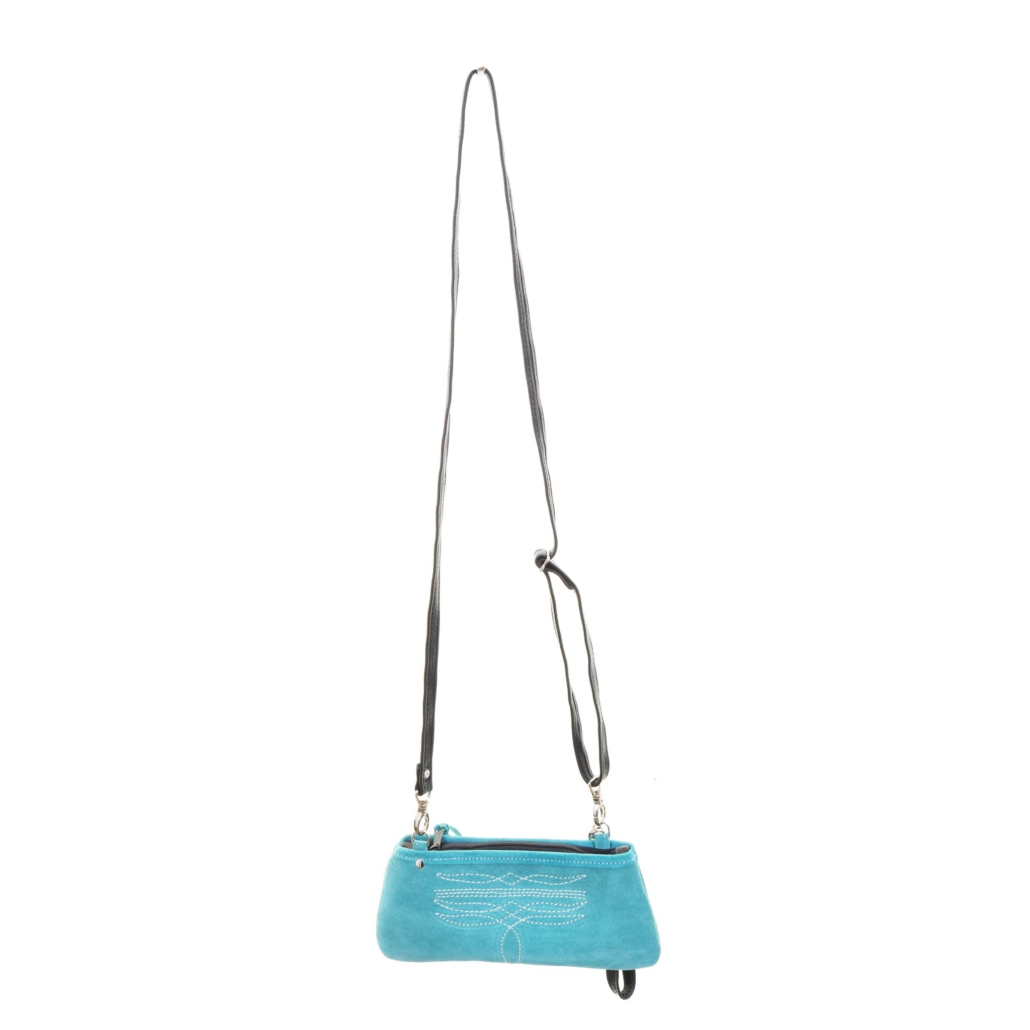 LC101 - Turquoise Suede Little Clutch - Double J Saddlery