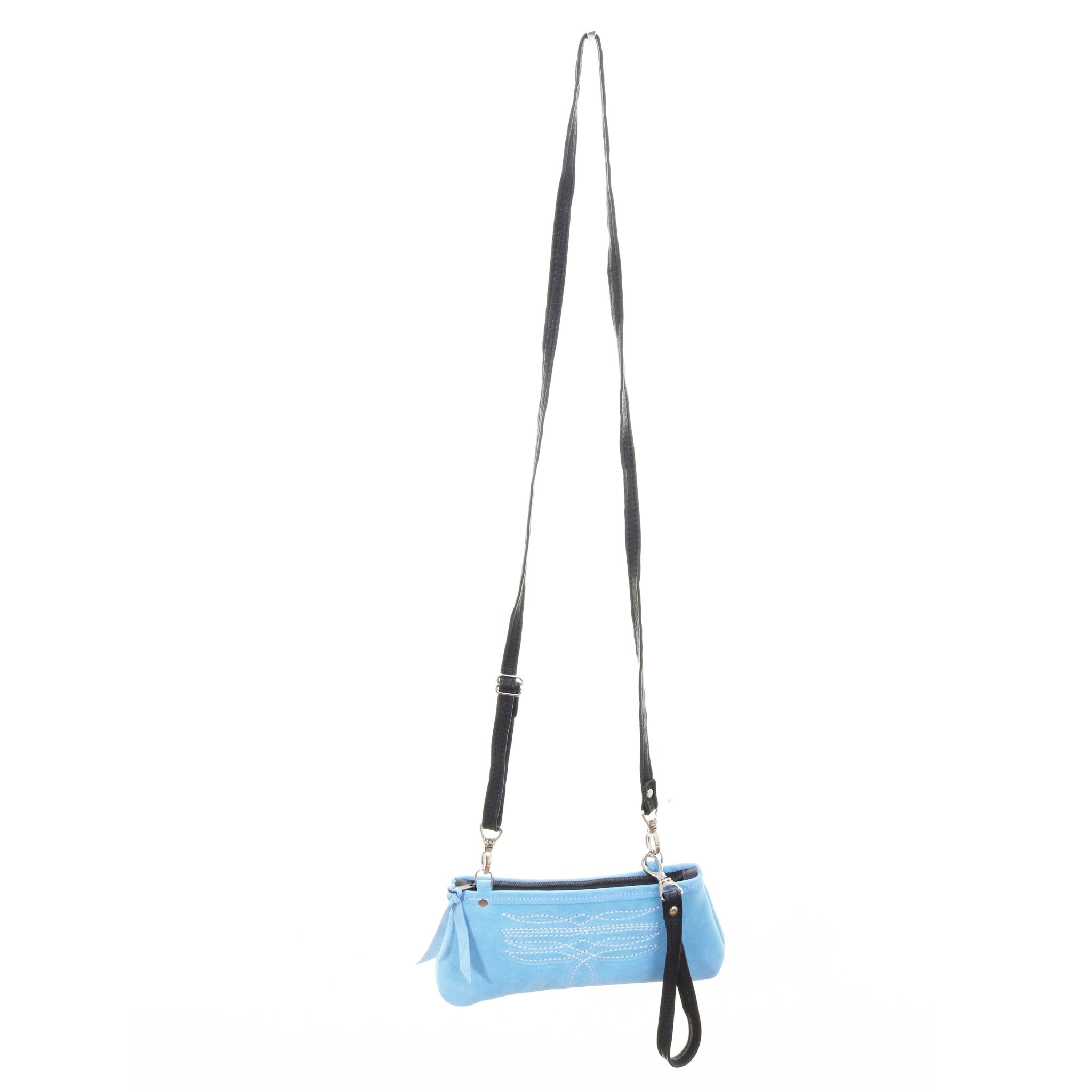 LC106 - Baby Blue Suede Little Clutch - Double J Saddlery