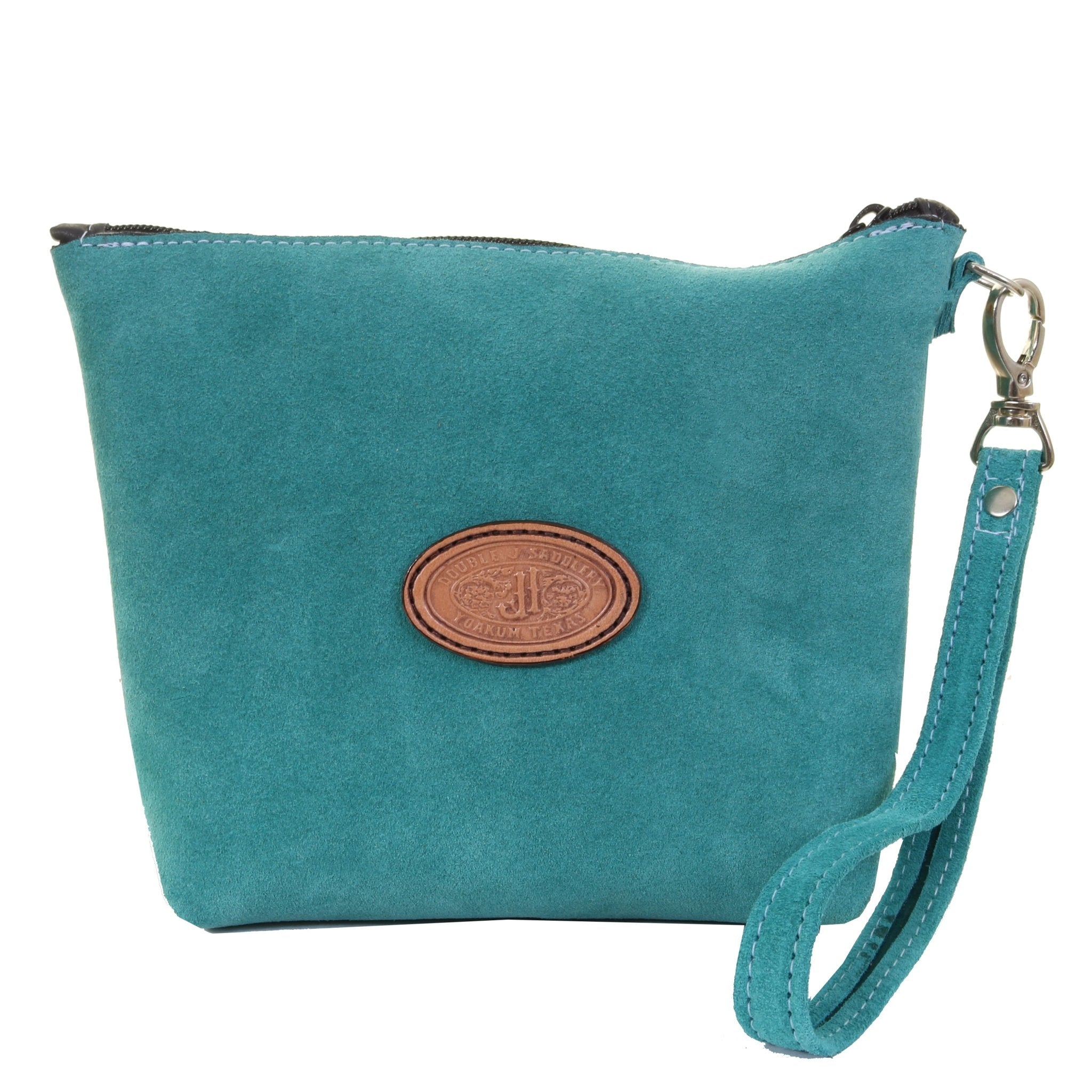 LMP33 - Turquoise Suede Makeup Pouch - Double J Saddlery