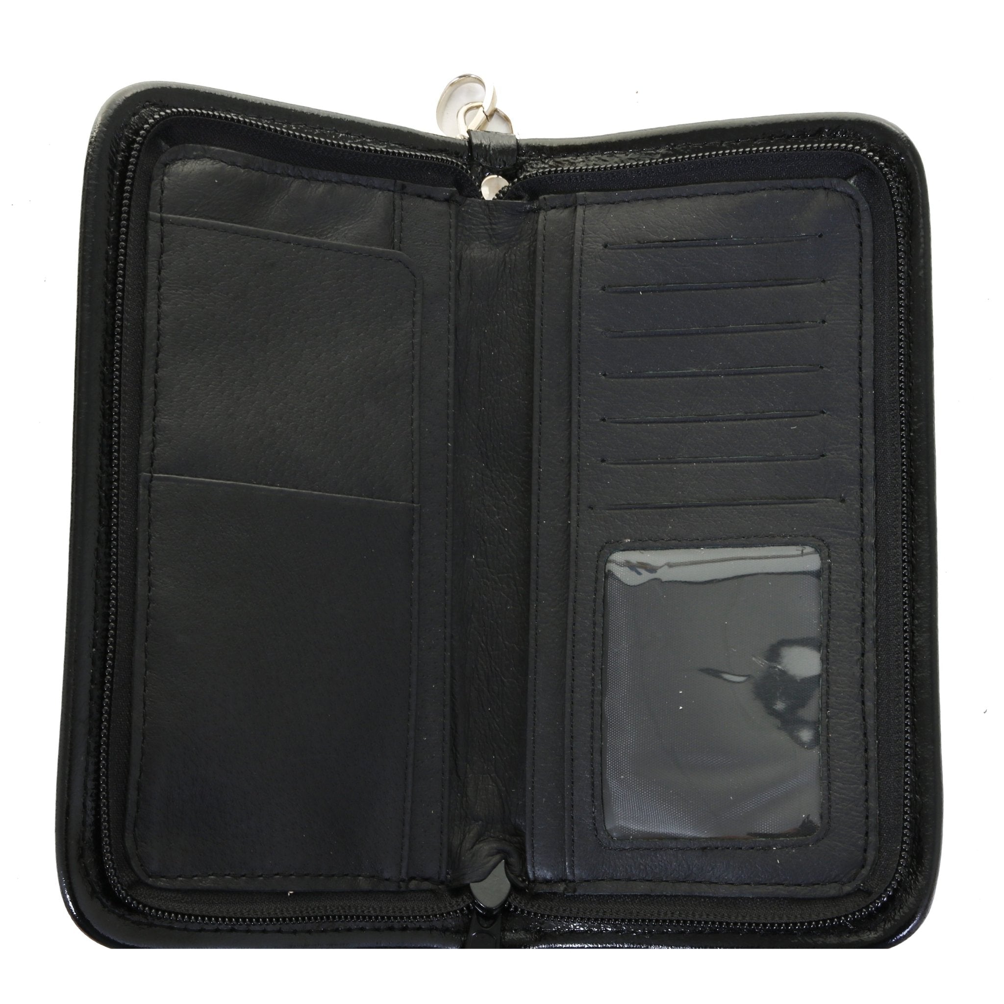 LZW59- Black & Lime Croc Zipper Wallet - Double J Saddlery