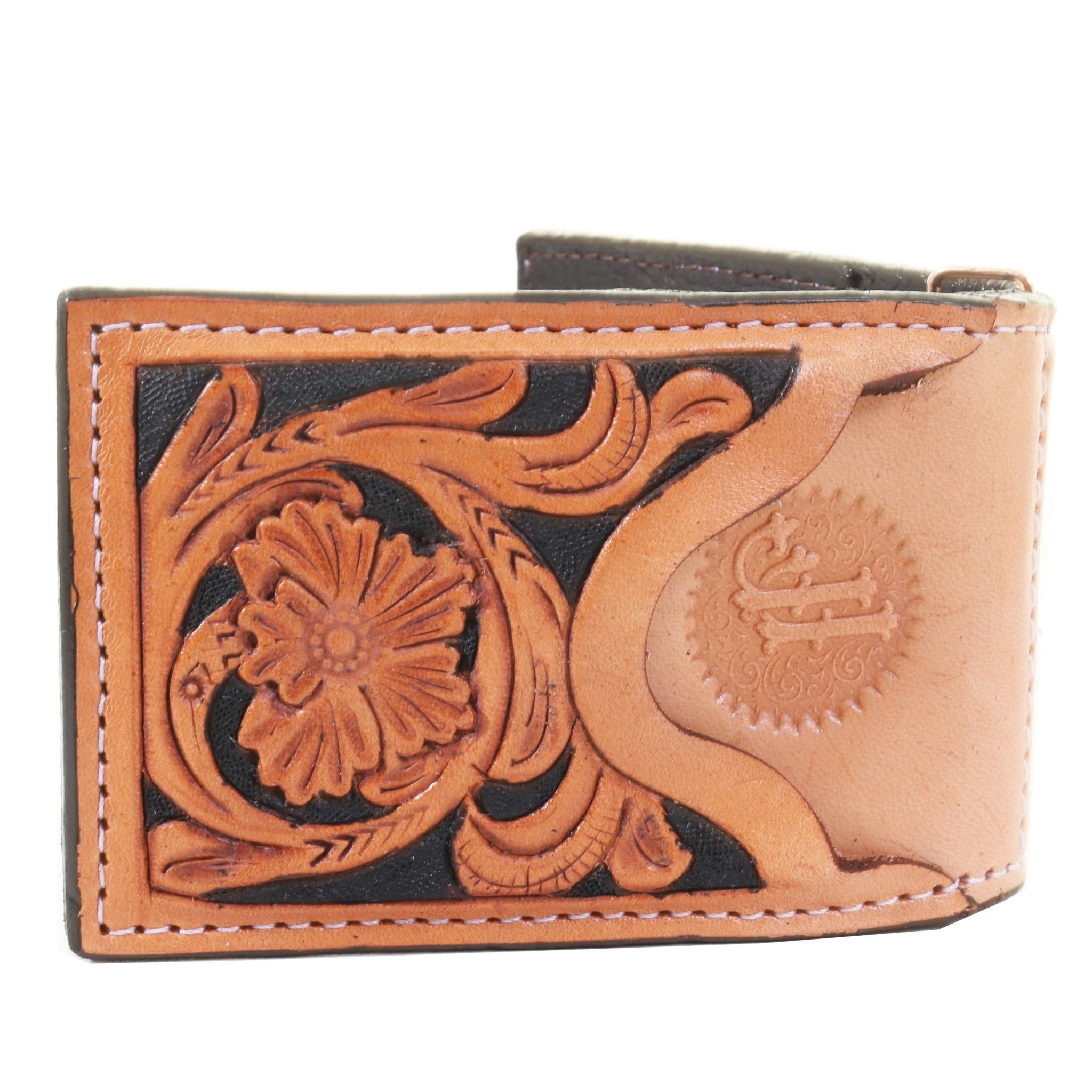 MC183 - Natural Leather Money Clip - Double J Saddlery
