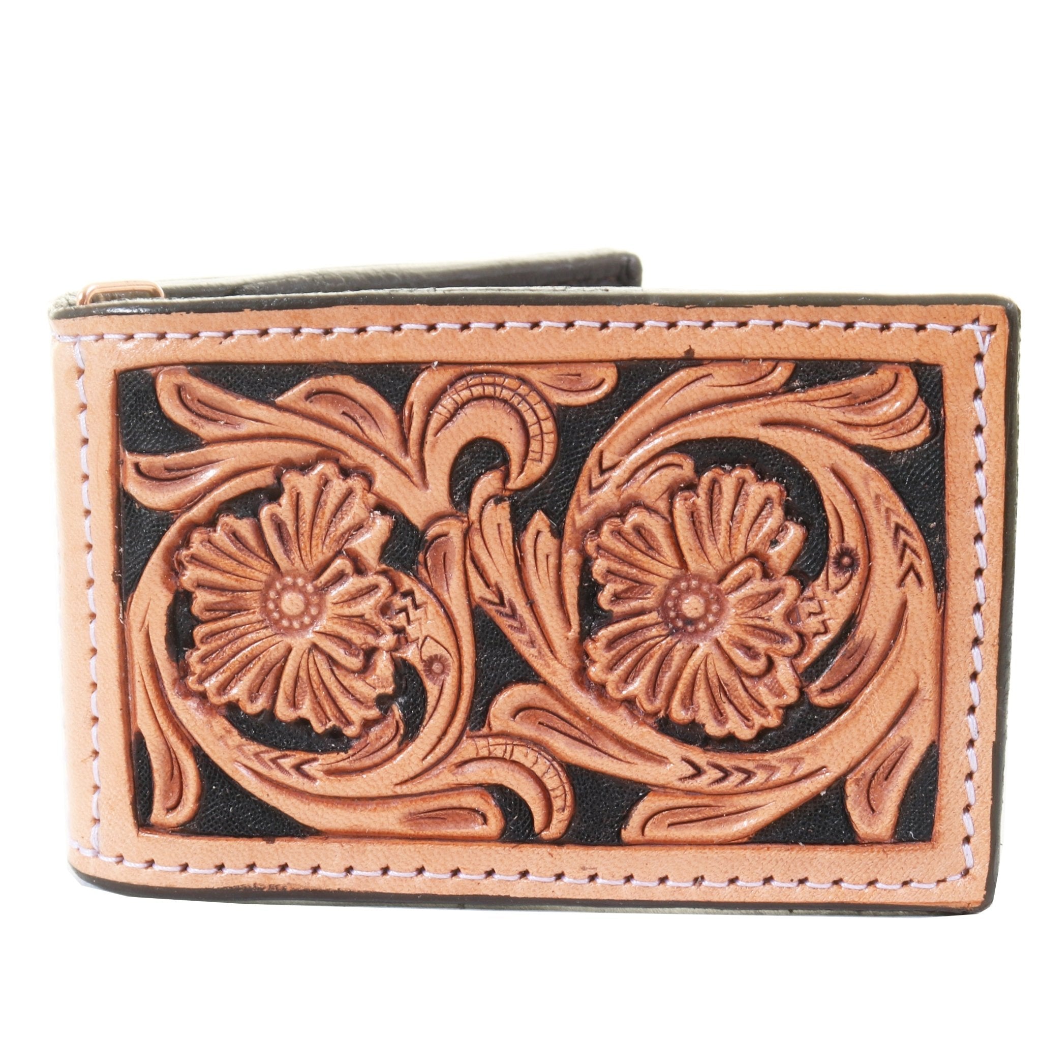 MC183 - Natural Leather Money Clip - Double J Saddlery