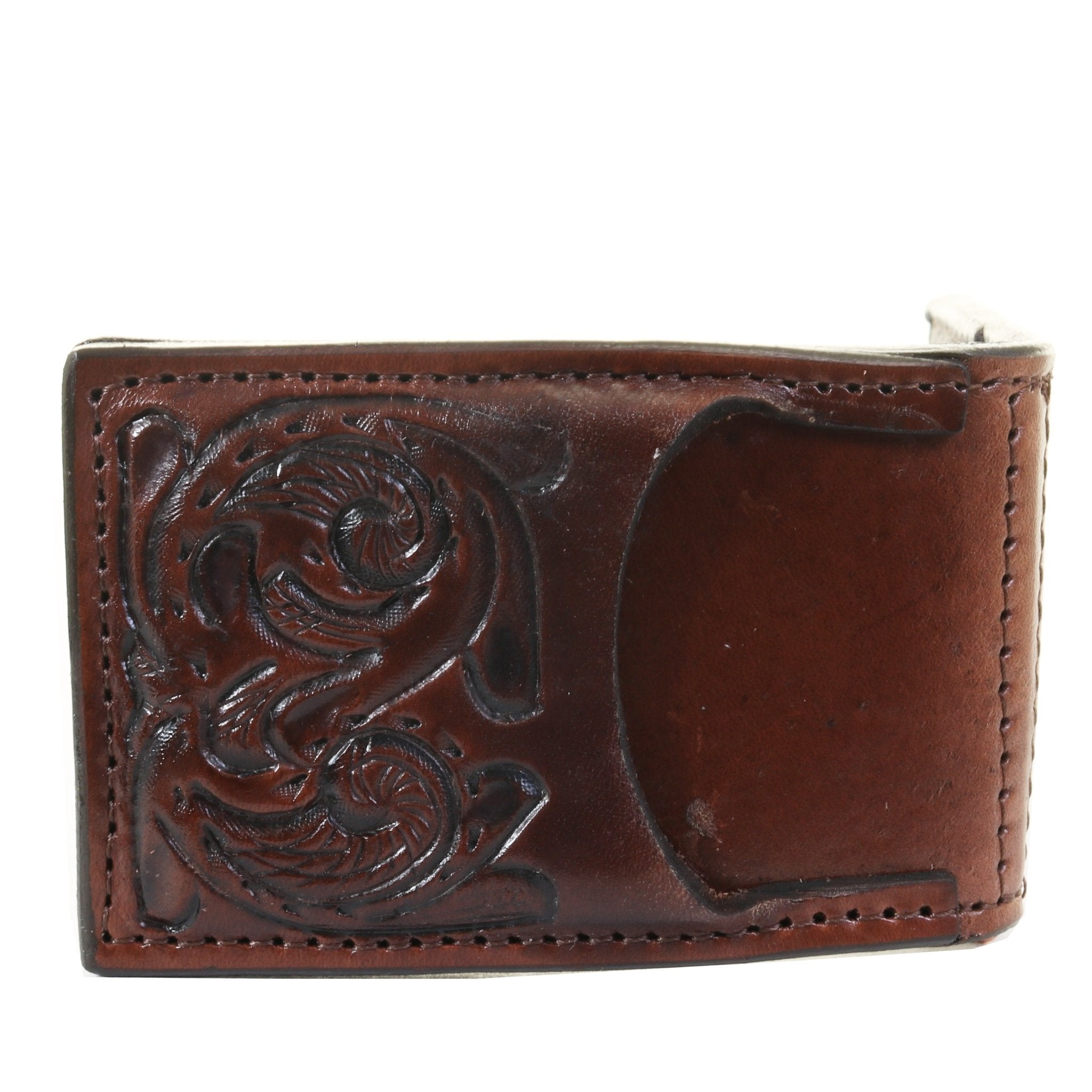 MC184 - Brown Leather Money Clip - Double J Saddlery