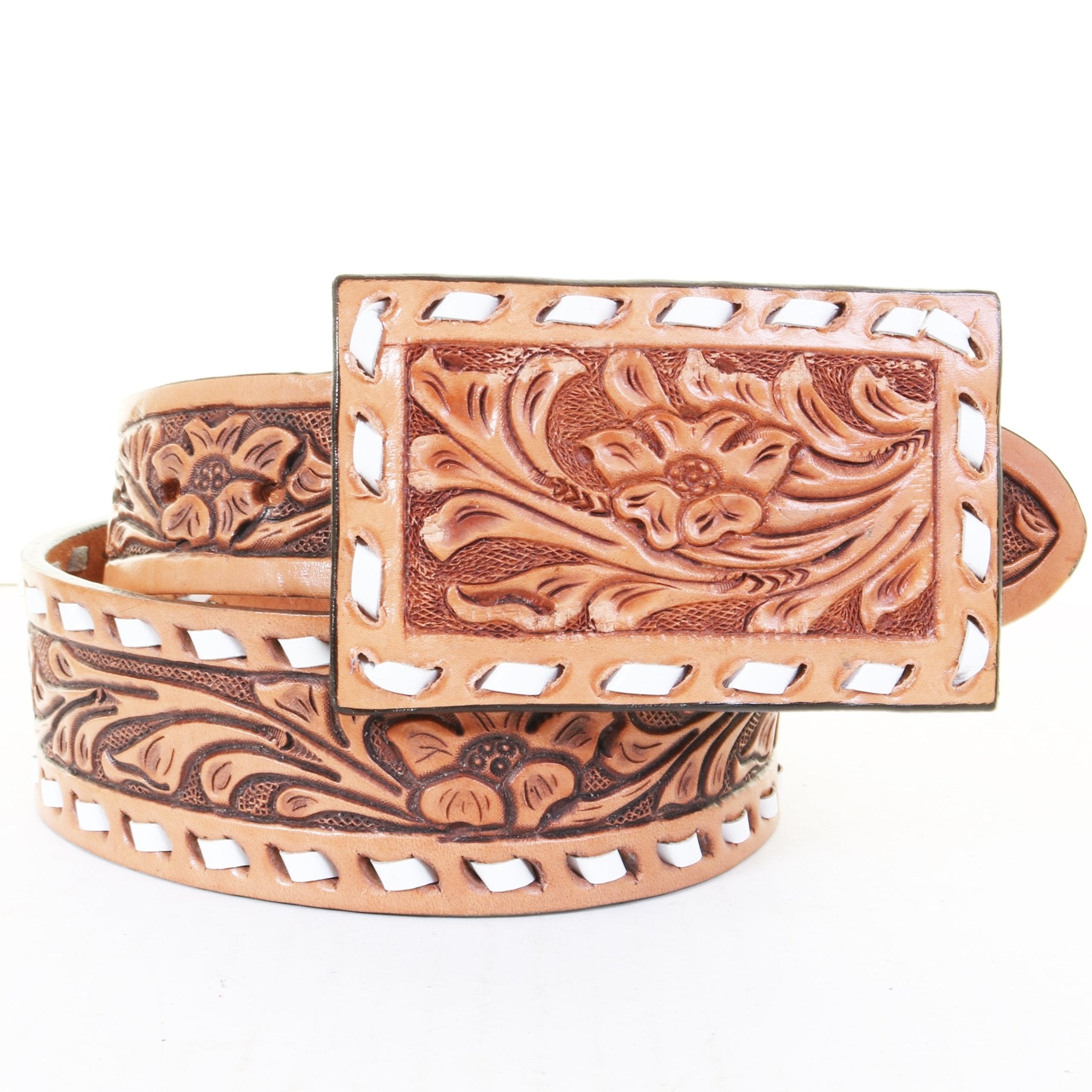 MLB18 - Natural Leather Square Buckle - Double J Saddlery