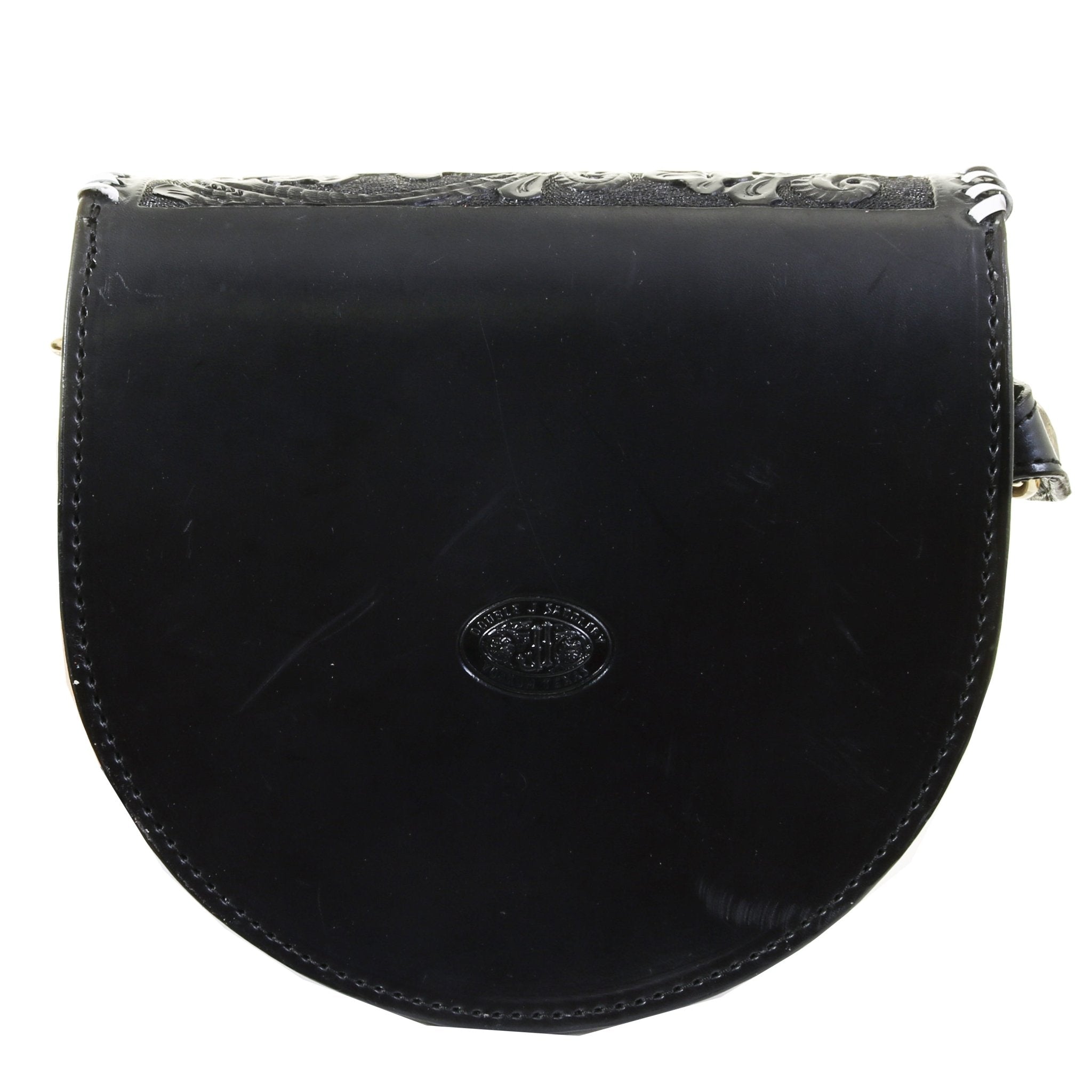 SB34 - Black Texas Poppy Saddle Bag - Double J Saddlery