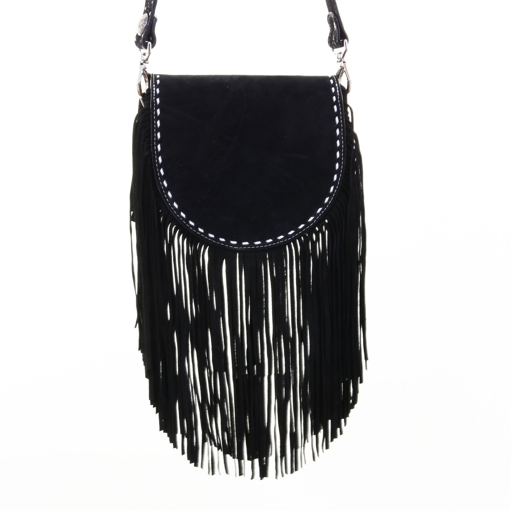 SB35 - Black Suede Saddle Bag - Double J Saddlery