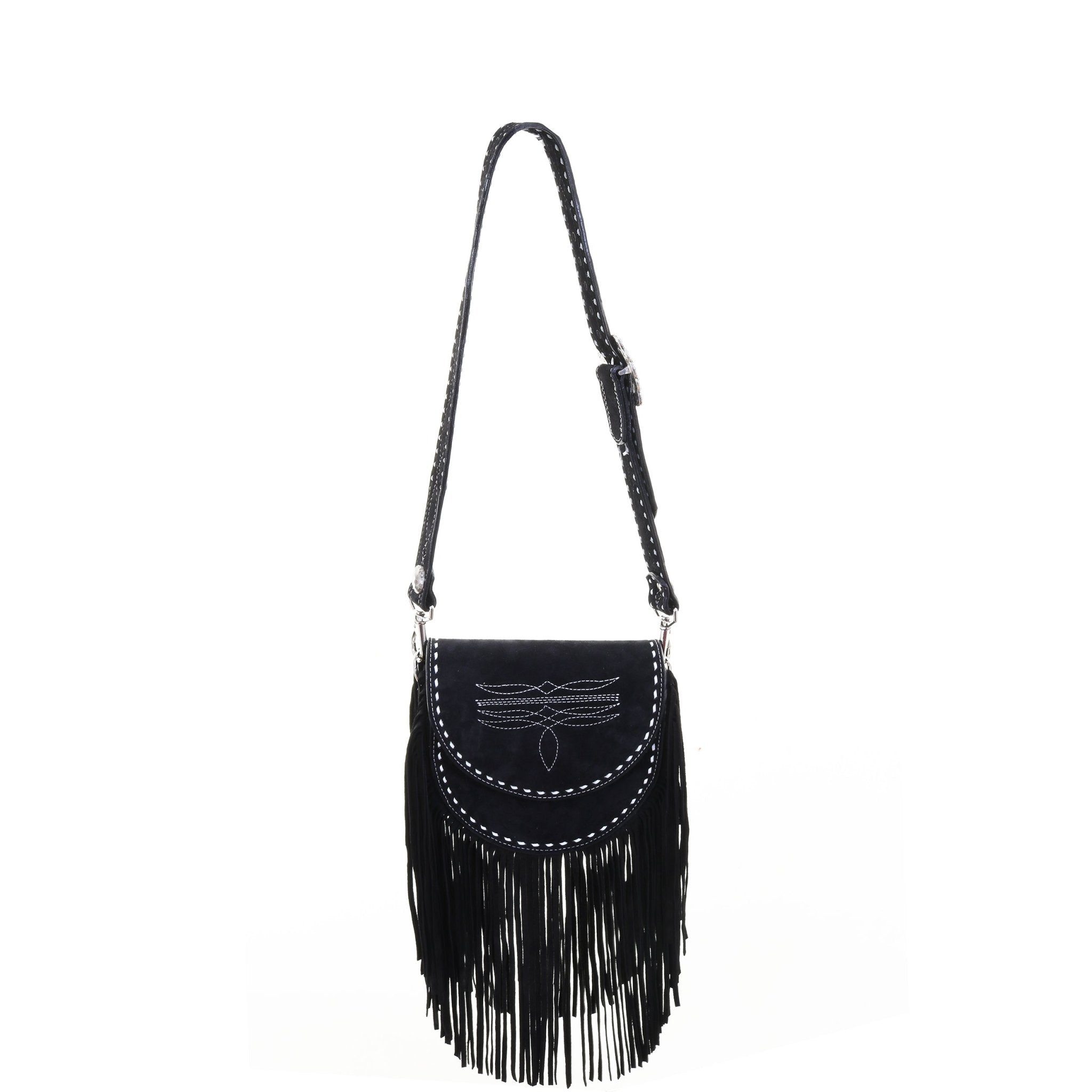 SB35 - Black Suede Saddle Bag - Double J Saddlery