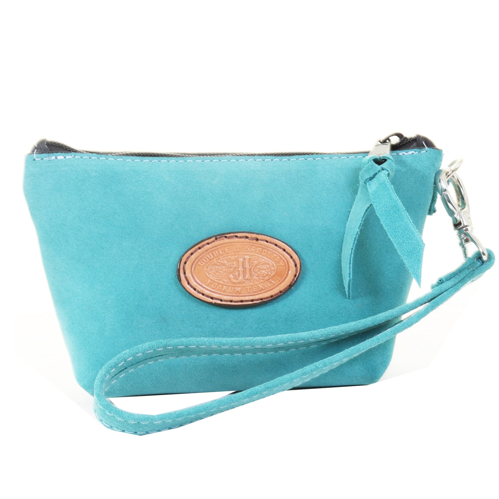 SMP29 - Turquoise Suede Small Make - Up Pouch - Double J Saddlery