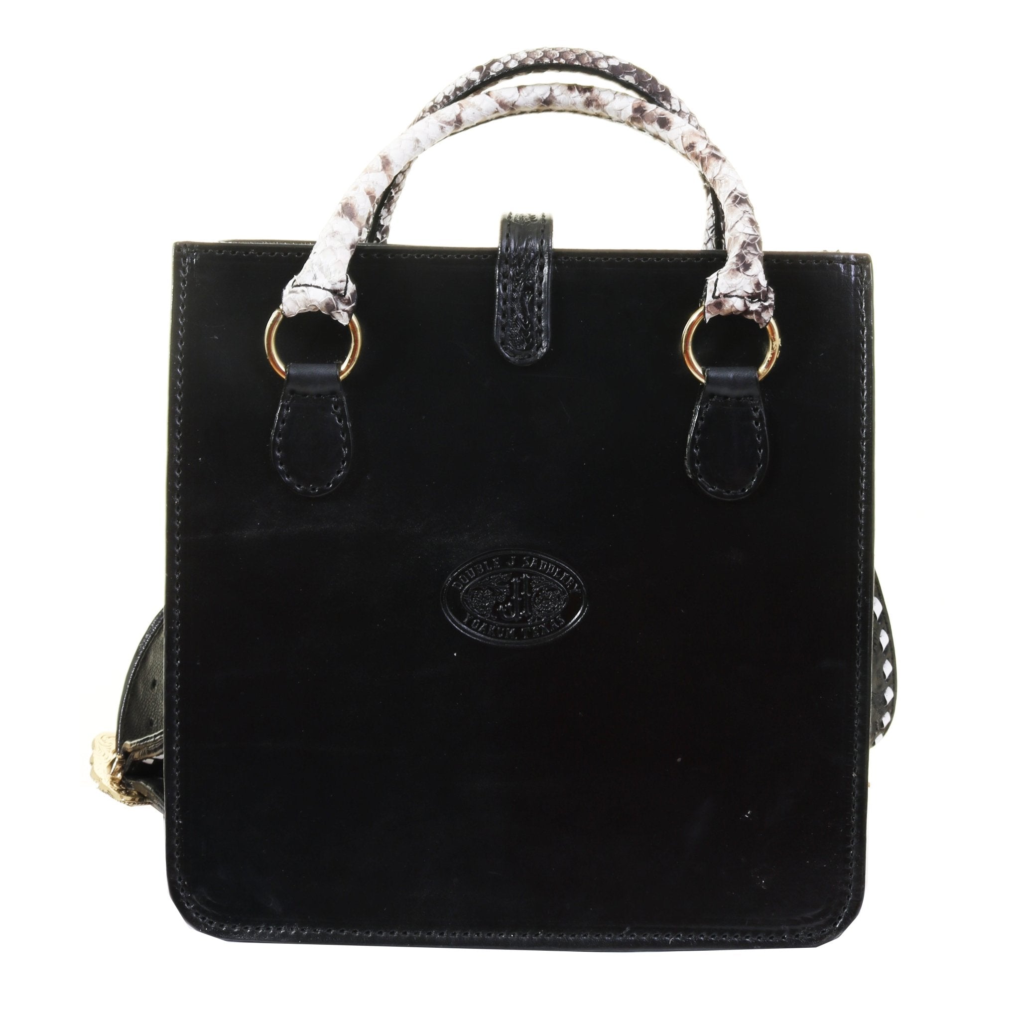 SQT23 - Black Texas Poppy Square Tote - Double J Saddlery