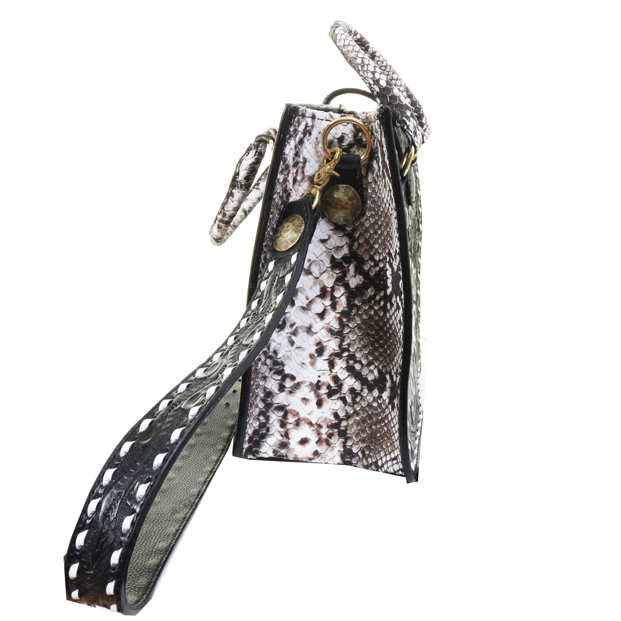 SQT23 - Black Texas Poppy Square Tote - Double J Saddlery