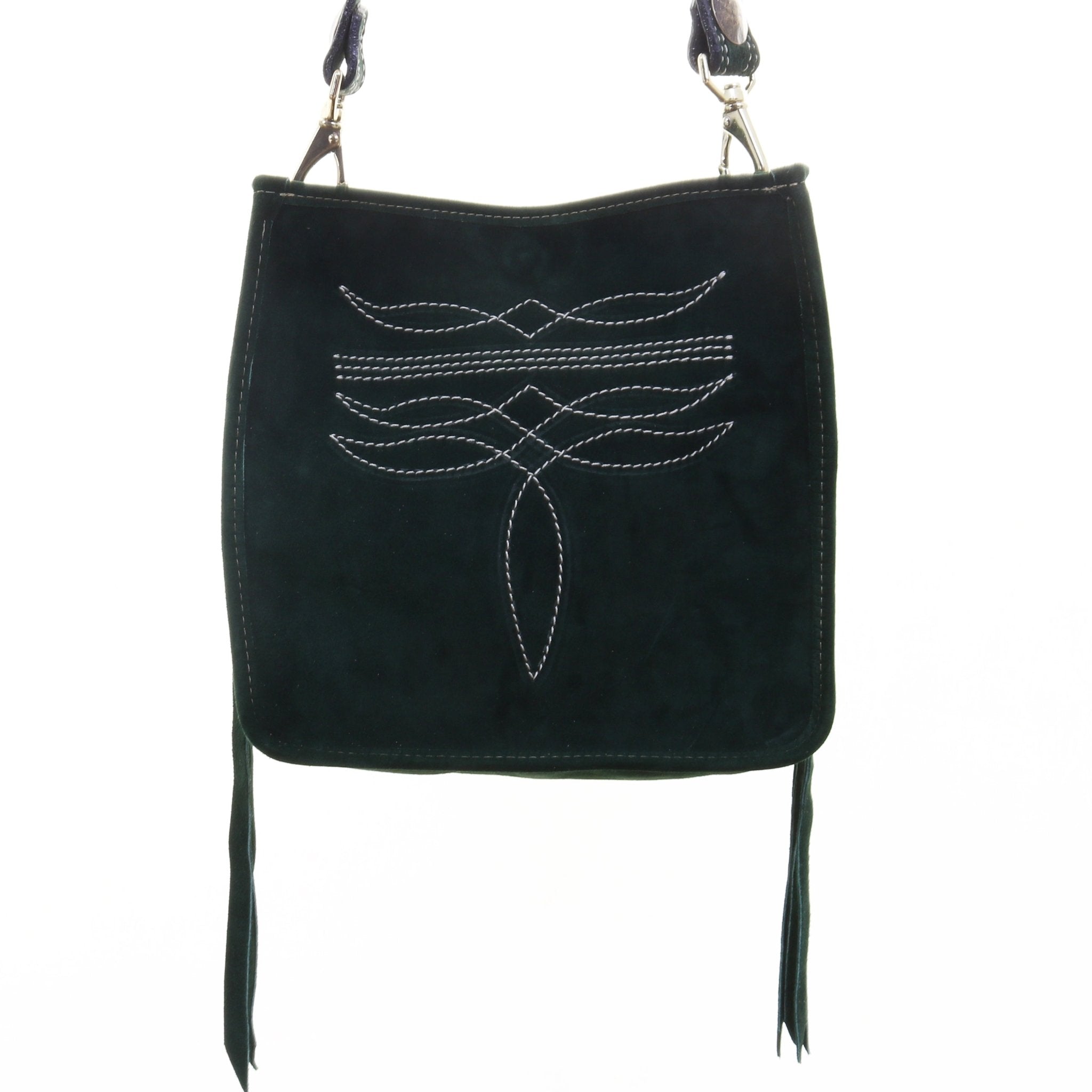 SQT25 - Forest Green Suede Square Tote - Double J Saddlery