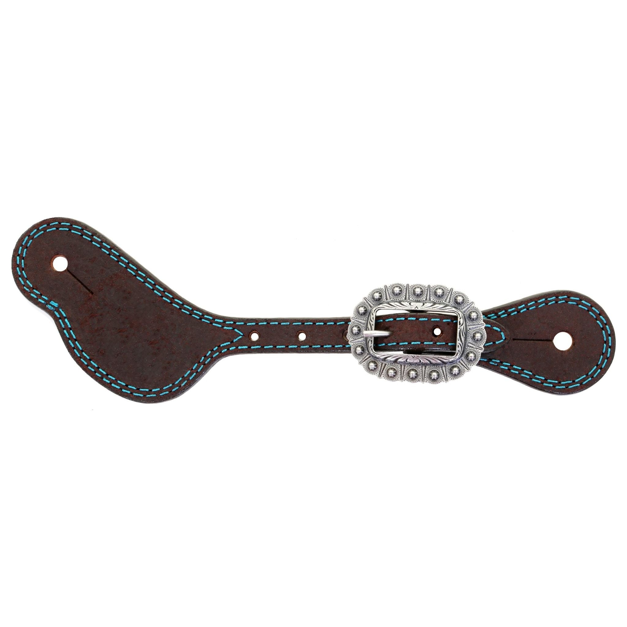 SS154 - FAST SHIP Brown Rough Out Spur Straps - Double J Saddlery