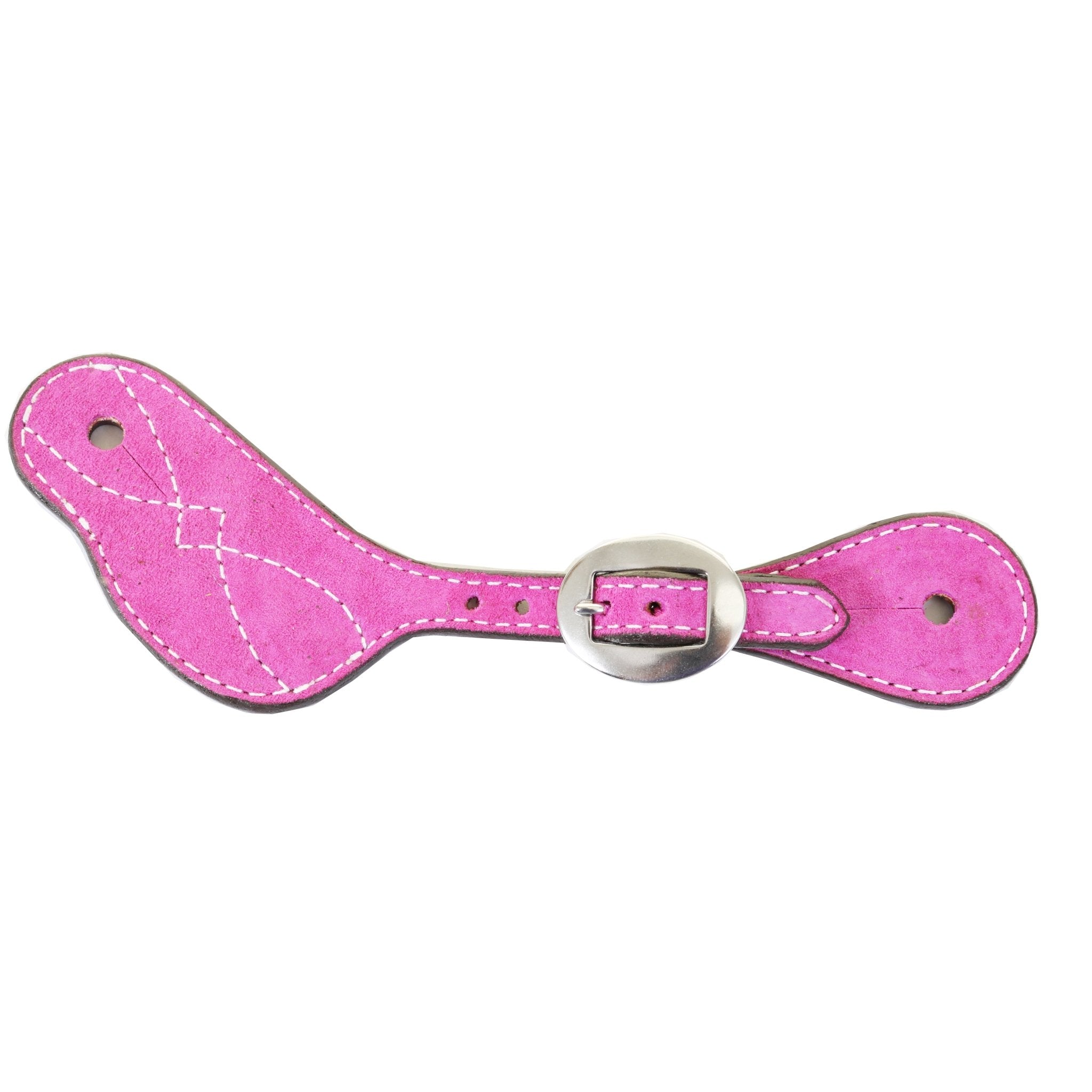 SSY17 - Pink Suede Youth Spur Straps - Double J Saddlery