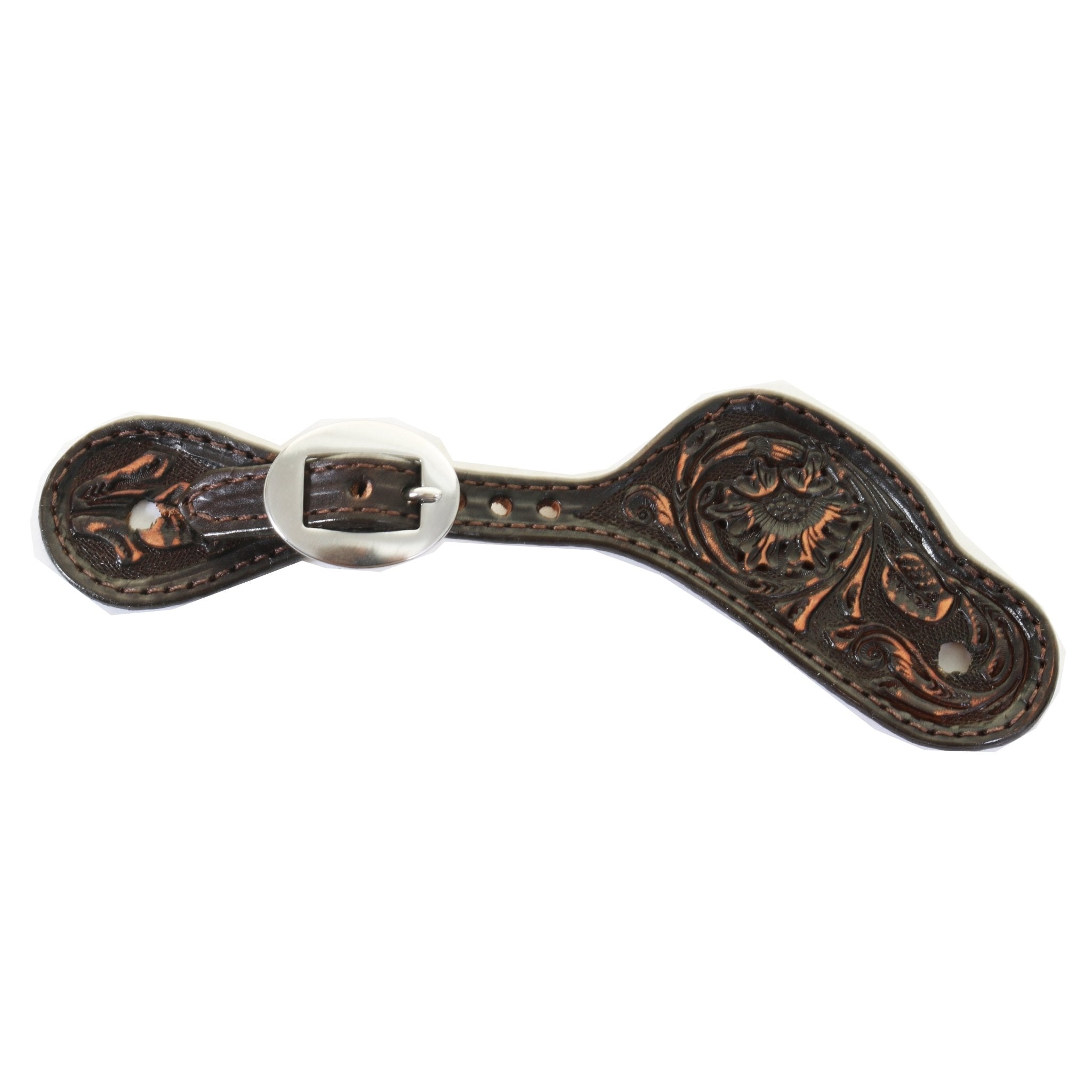 SSY18 - Brown Vintage Youth Spur Straps - Double J Saddlery