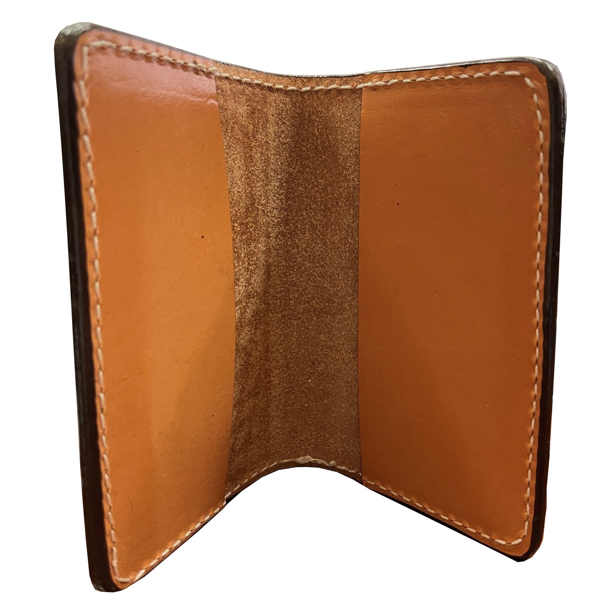 STBK03 - Natural Leather Tooled Small Tally Book - Double J Saddlery
