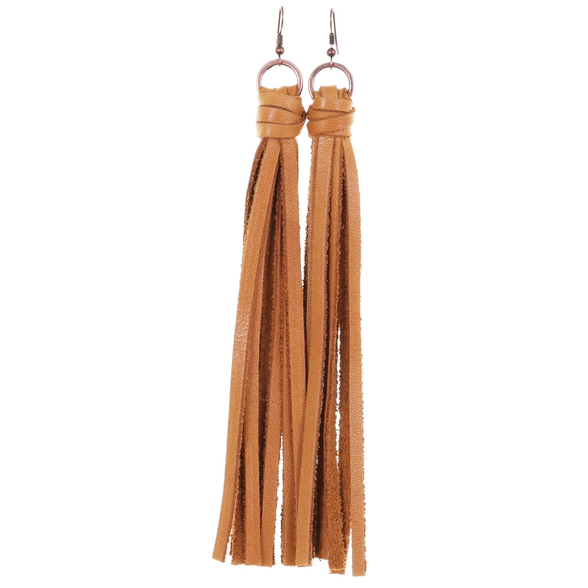 VE15 - Vestige Leather Tassel Earrings - Double J Saddlery