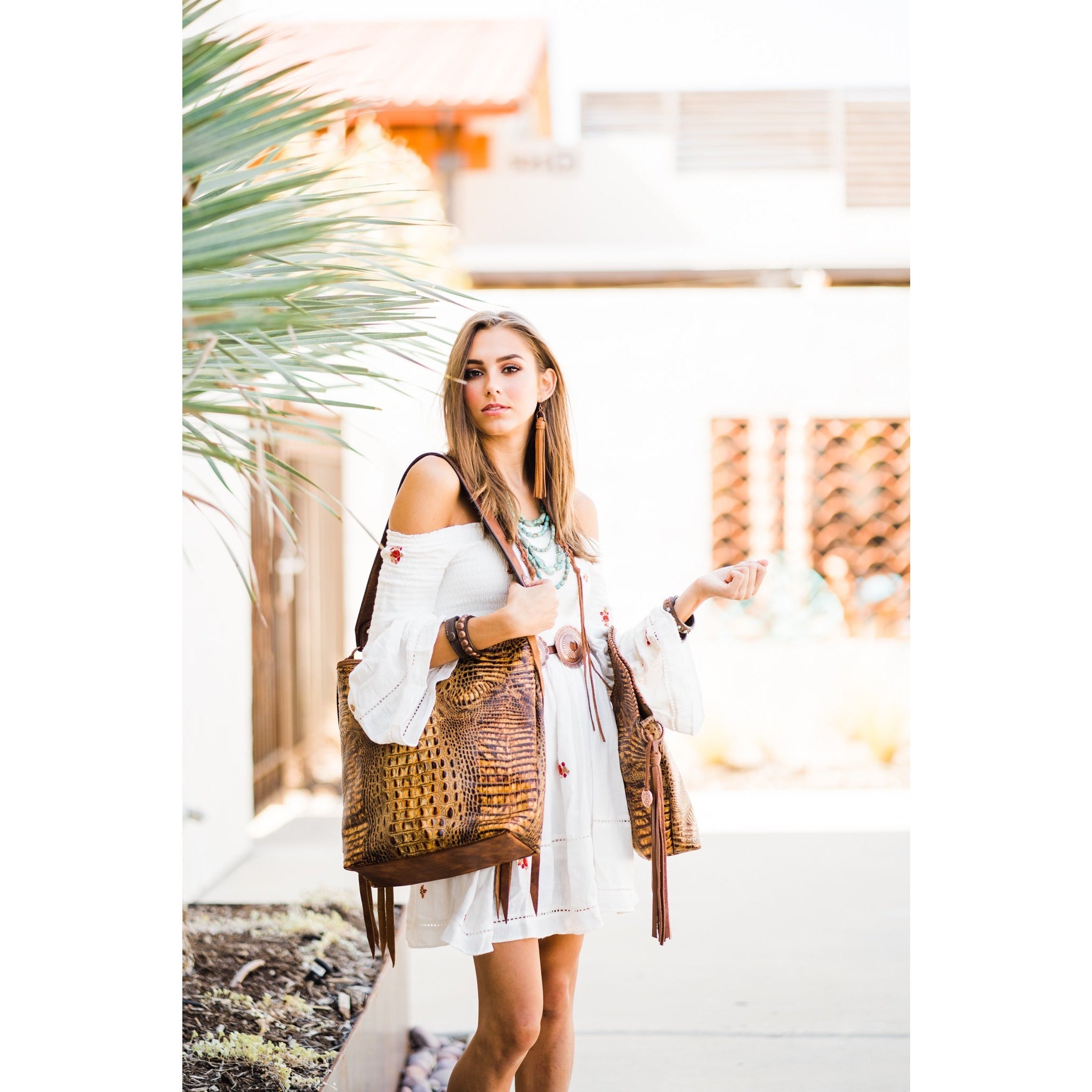 VE15 - Vestige Leather Tassel Earrings - Double J Saddlery