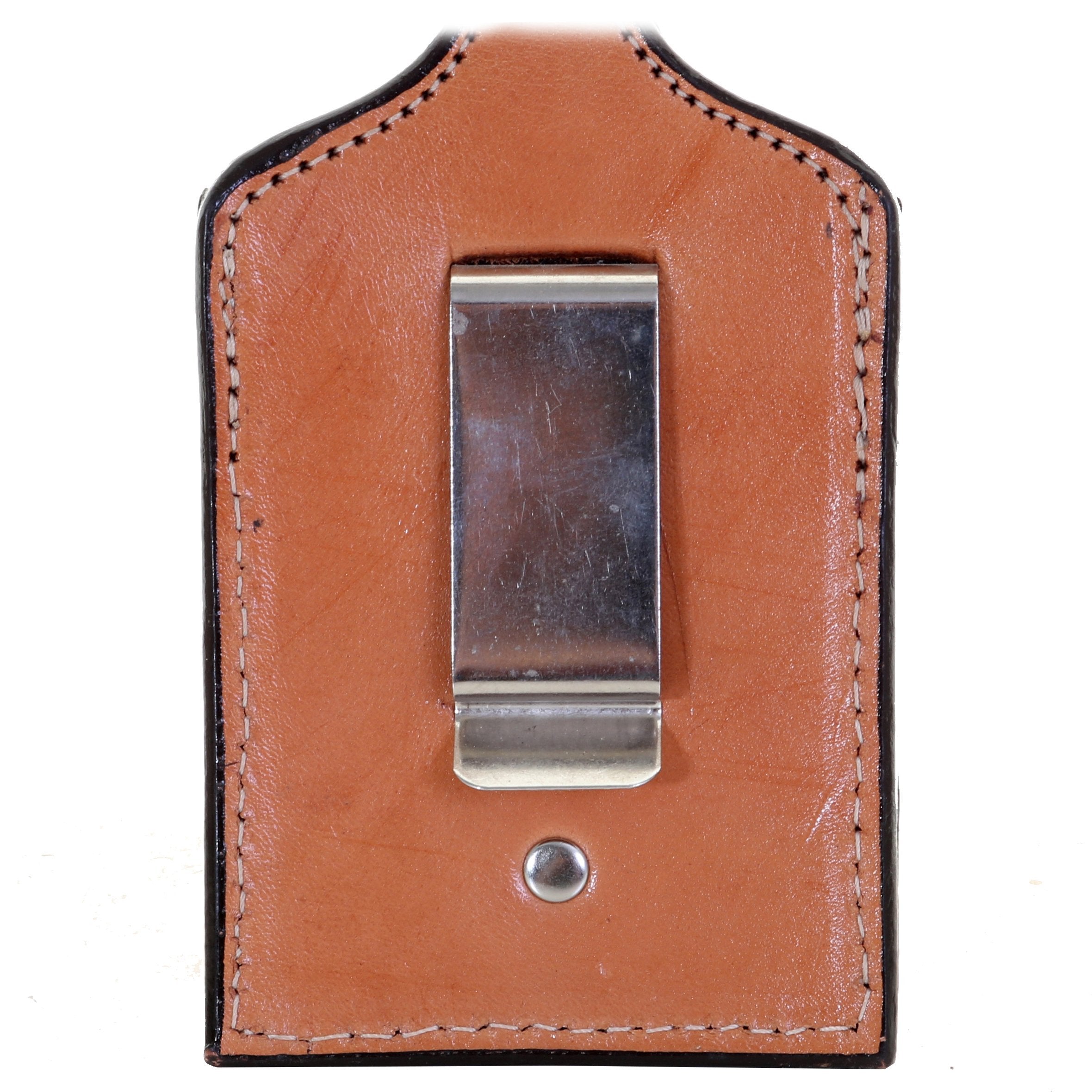 Cpc74 - Natural Leather Tooled Cell Phone Holder Accessories