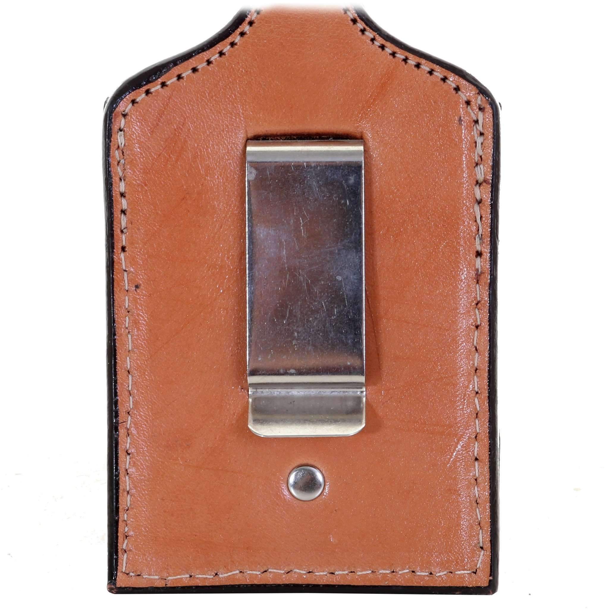 Cpc35A - Natural Leather Tooled Cell Phone Holder Accessories