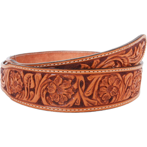 Floral Tooled Belt – Bar TL Custom Leather