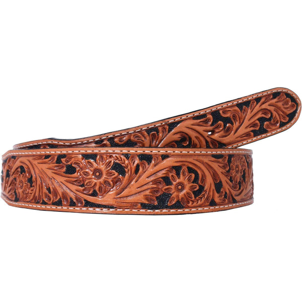 Floral Tooled Belt – Bar TL Custom Leather