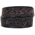 B1002 - Black Walnut Vintage Floral Tooled Belt Belt