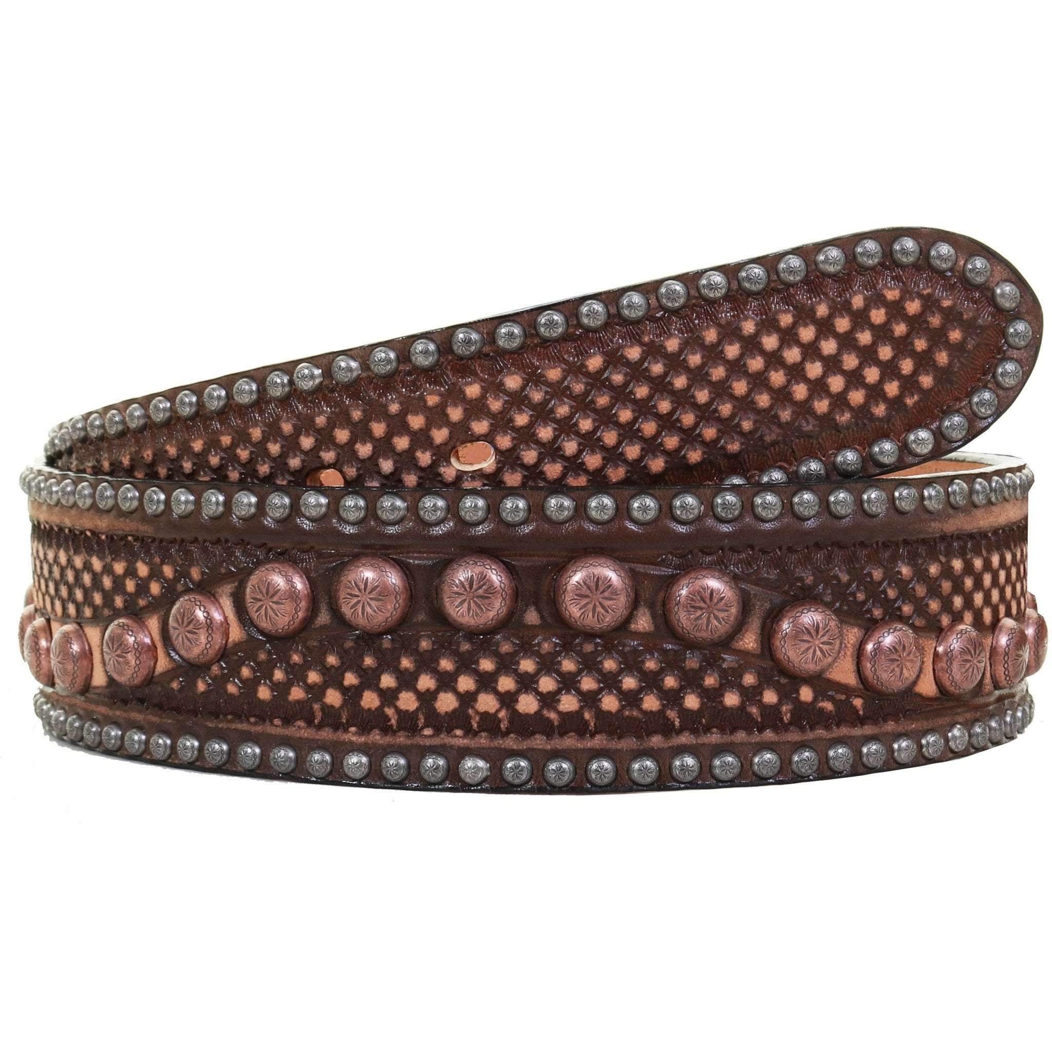 B1031 - Brown Vintage Studded Belt Belt
