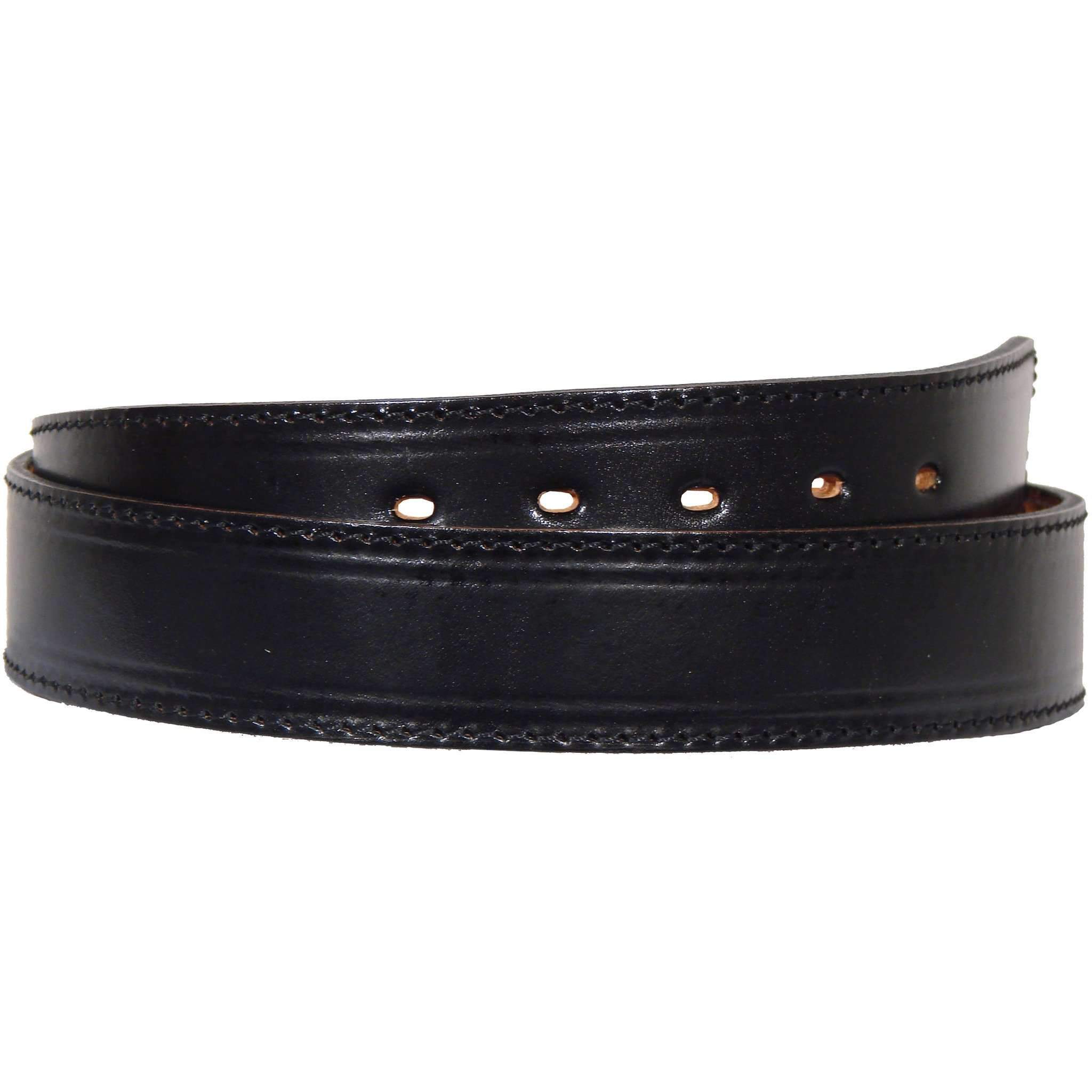 B104 - Black Stitched Leather Belt Belt