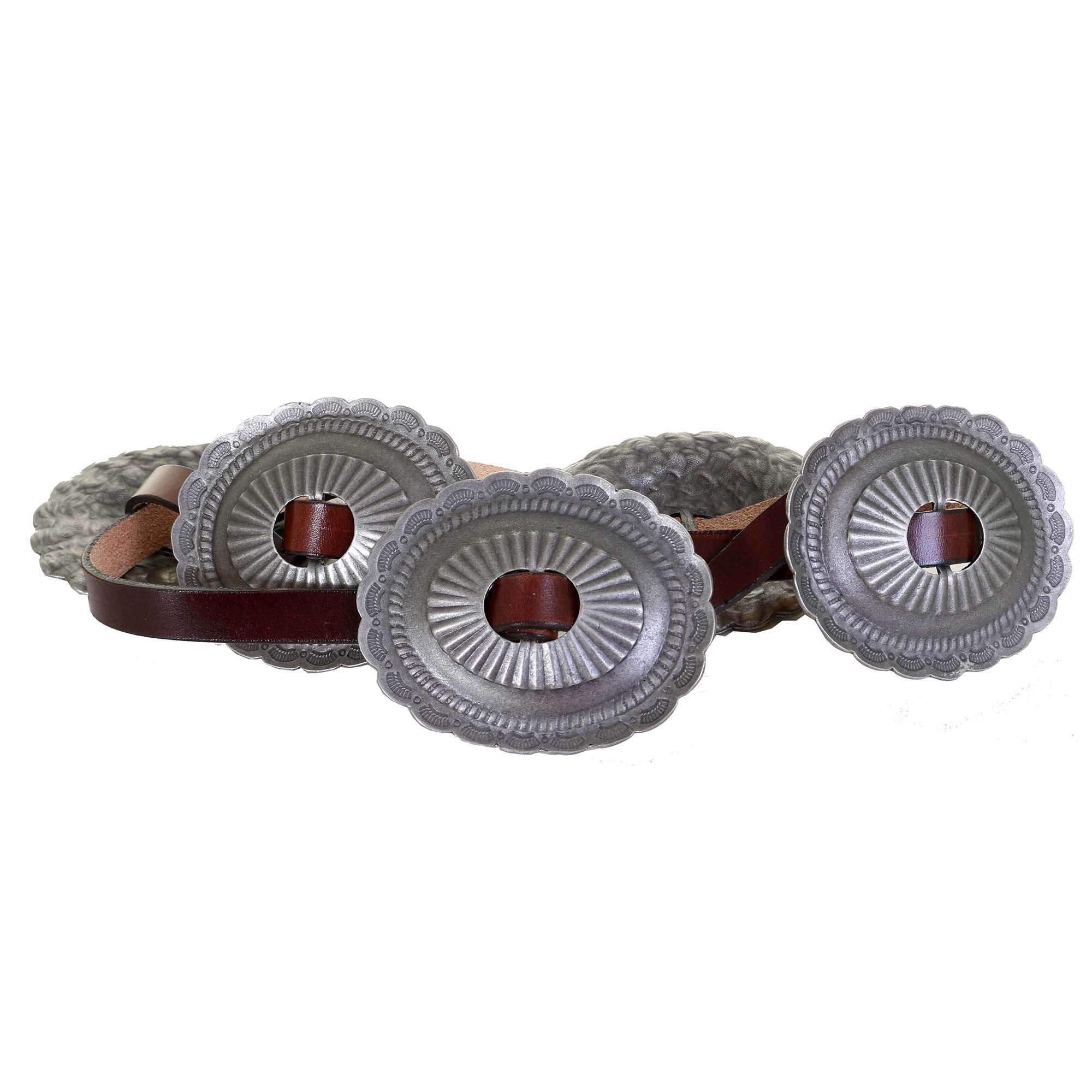 B1066 - Antique Silver Oval Concho Belt Belt