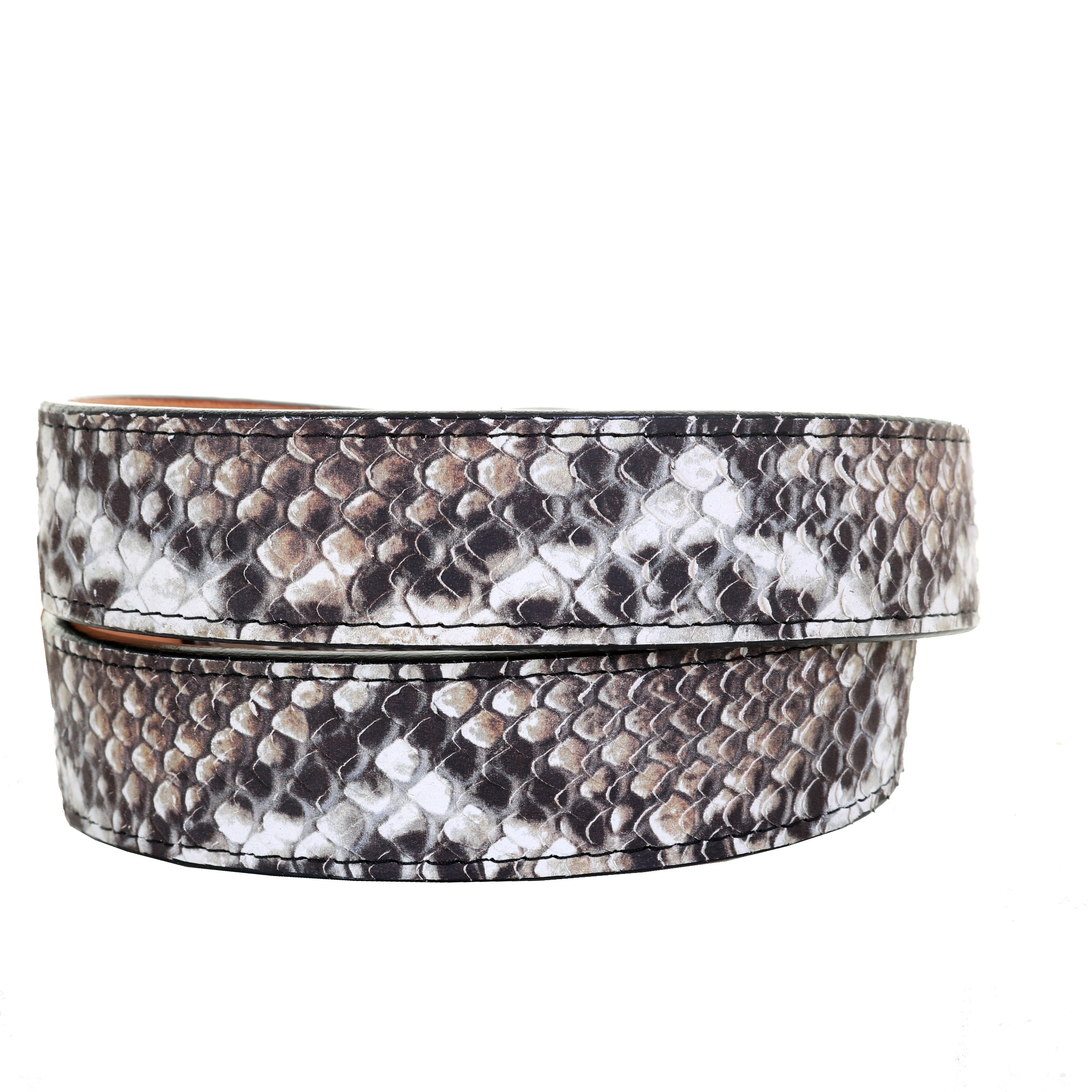 B1076 - Cobra Snake Print Leather Belt Belt