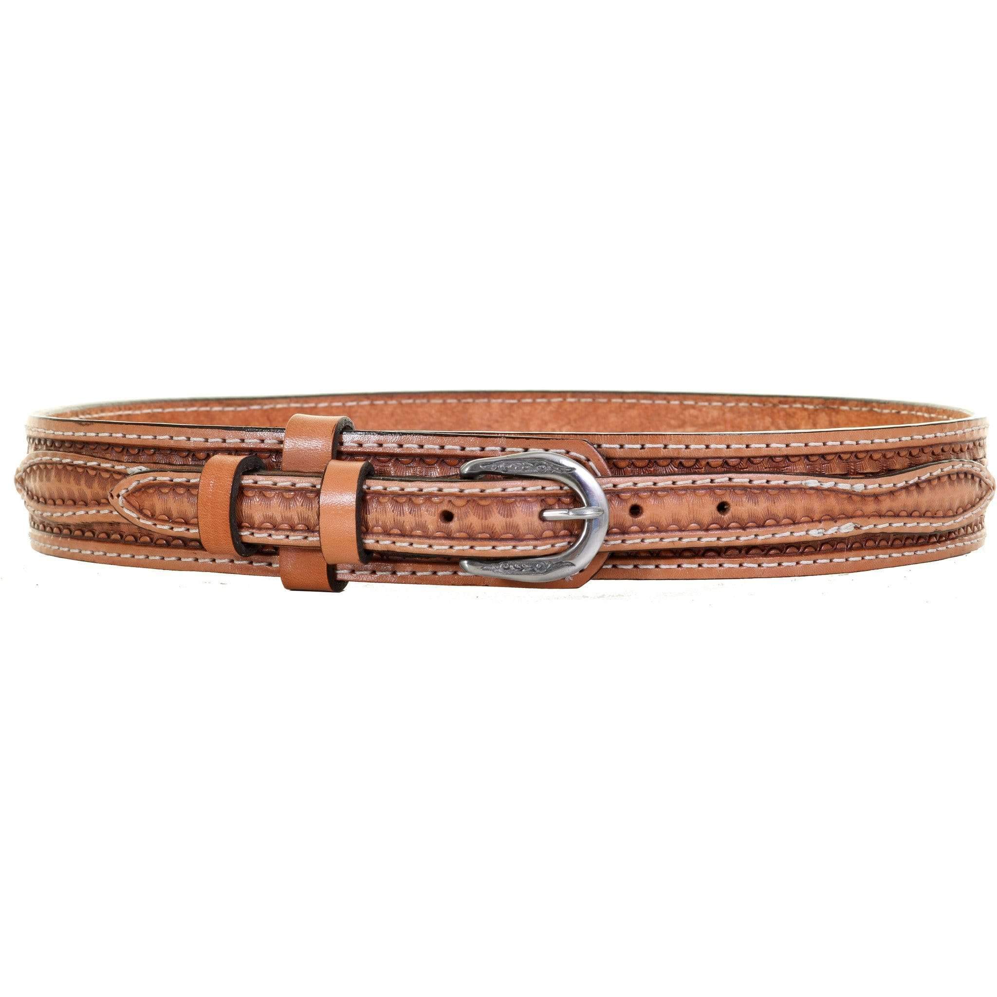 B631 - Basket Weave Tooled Ranger Belt Belt