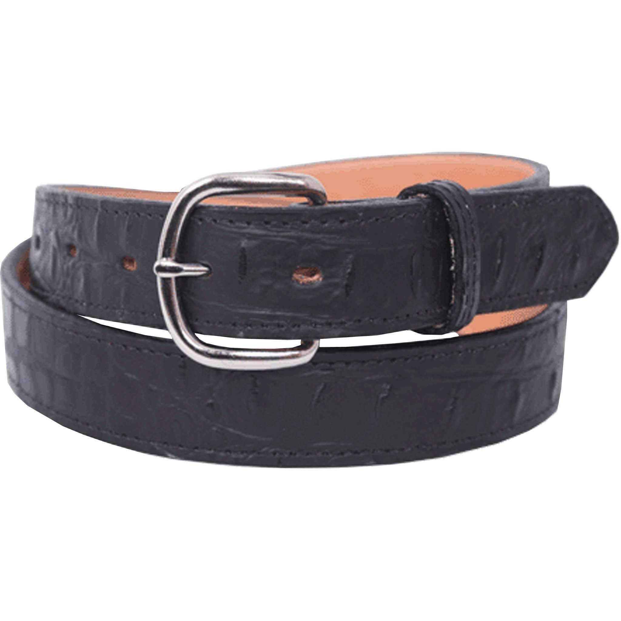 B642 - Black Gator Print Belt Belt